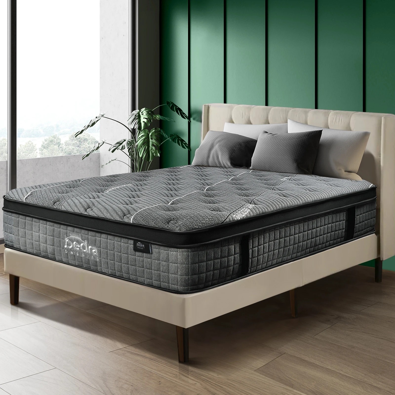 2 Bedra Bedding Mattress 7 Zone Euro Top Latex Pocket Spring 34cm Queen
 - Multi, 2 of 2