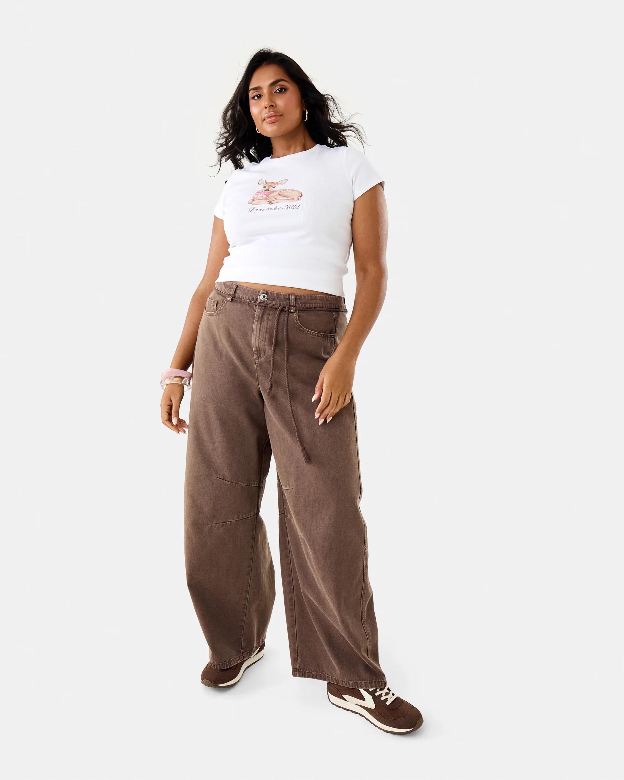 4 Washed Balloon Leg Pants Wsh Brown, 4 of 10
