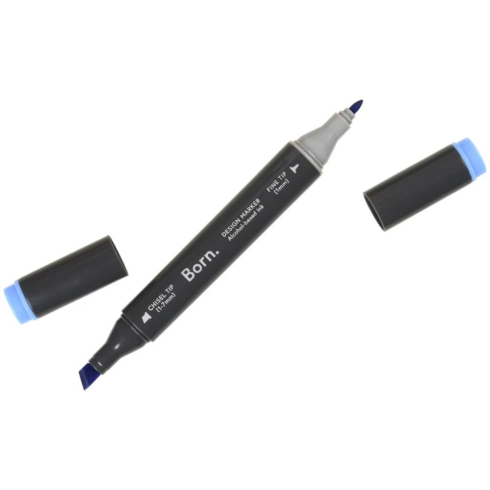 3 Born Professional Dual-Tip Artist Marker Brilliant Blue B575, 3 of 4