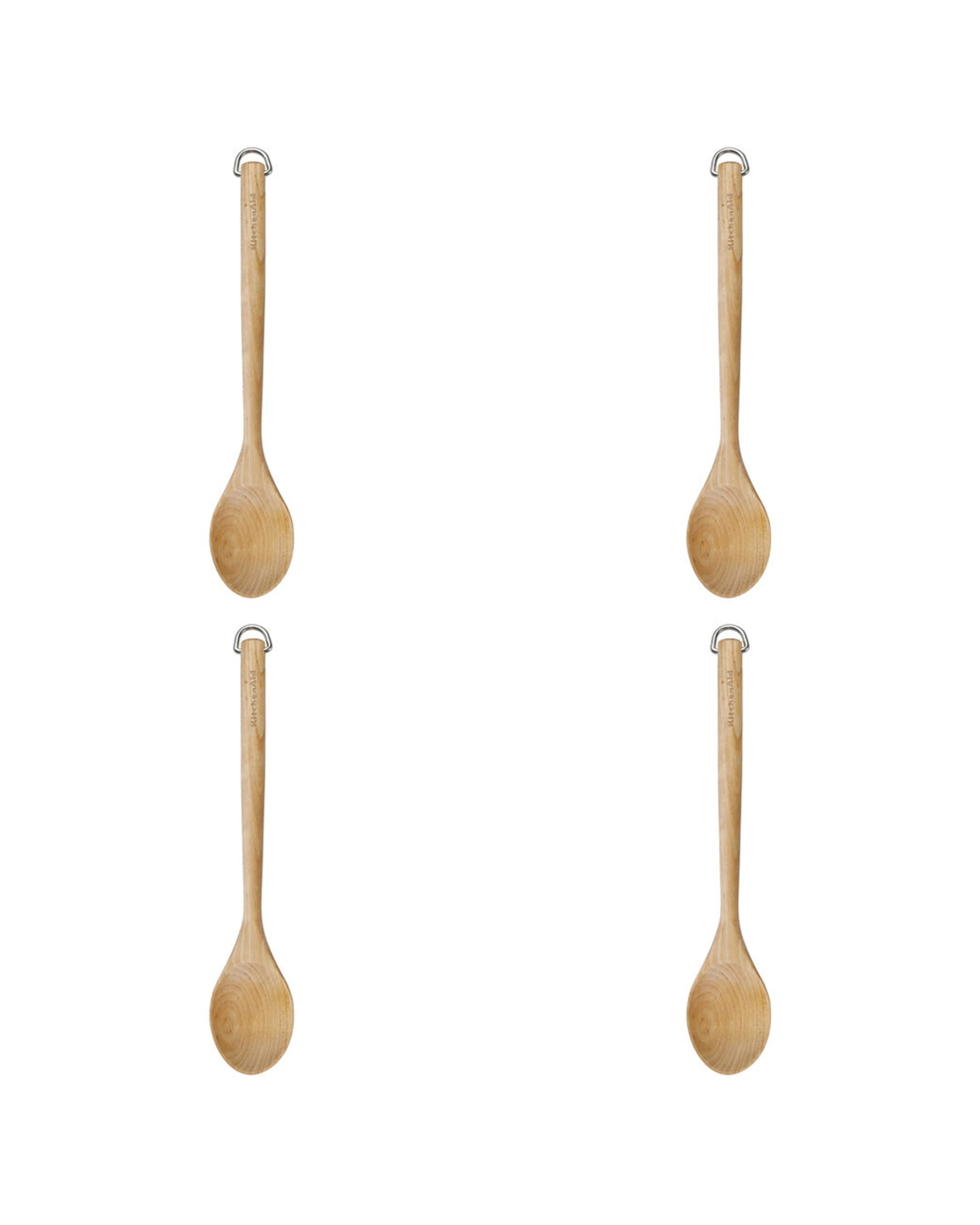 1 KitchenAid 4PK Birchwood Cooking Spoon Durable Wooden Kitchen Utens - Beige, 1 of 6