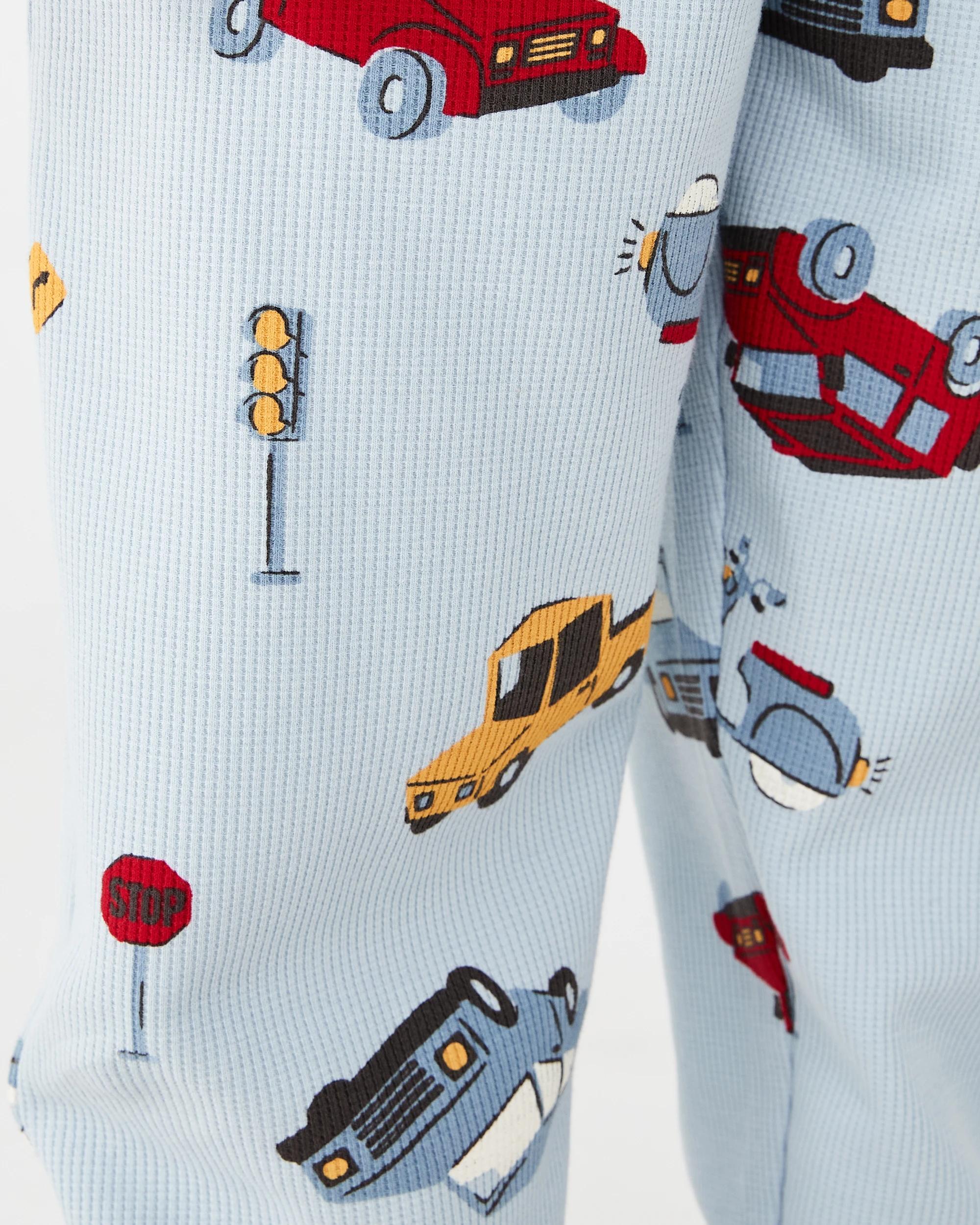 6 Waffle Pyjama Set Blu Vhcle, 6 of 7
