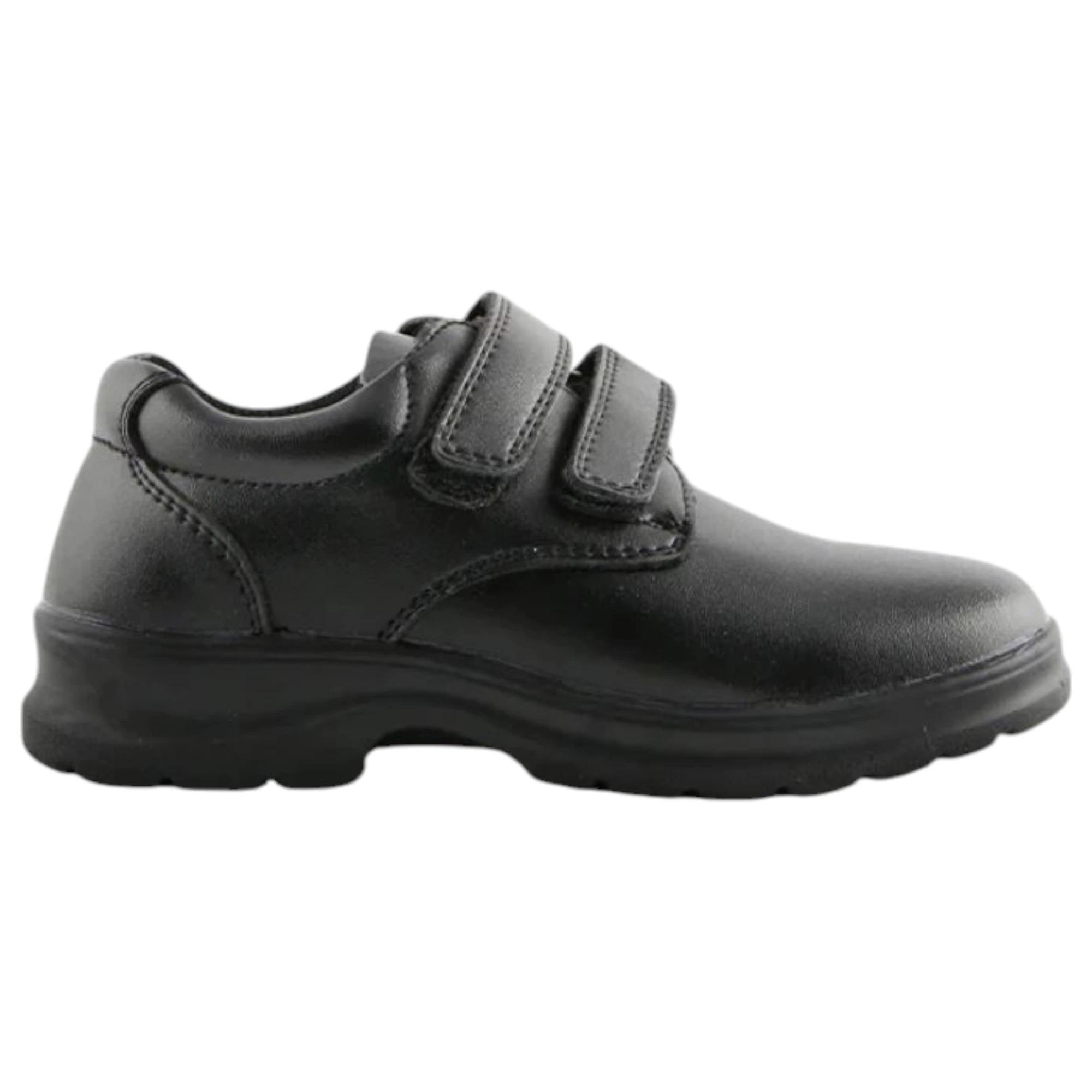 4 Grosby Kids Evan 2 Black Double Strap School Shoes BLACK, 4 of 4