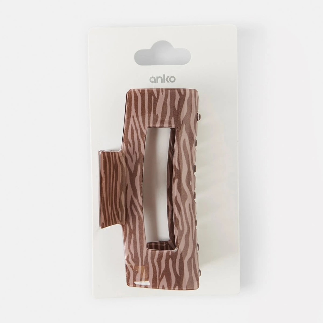 4 Rectangle Claw Hair Clip - Zebra, 4 of 4