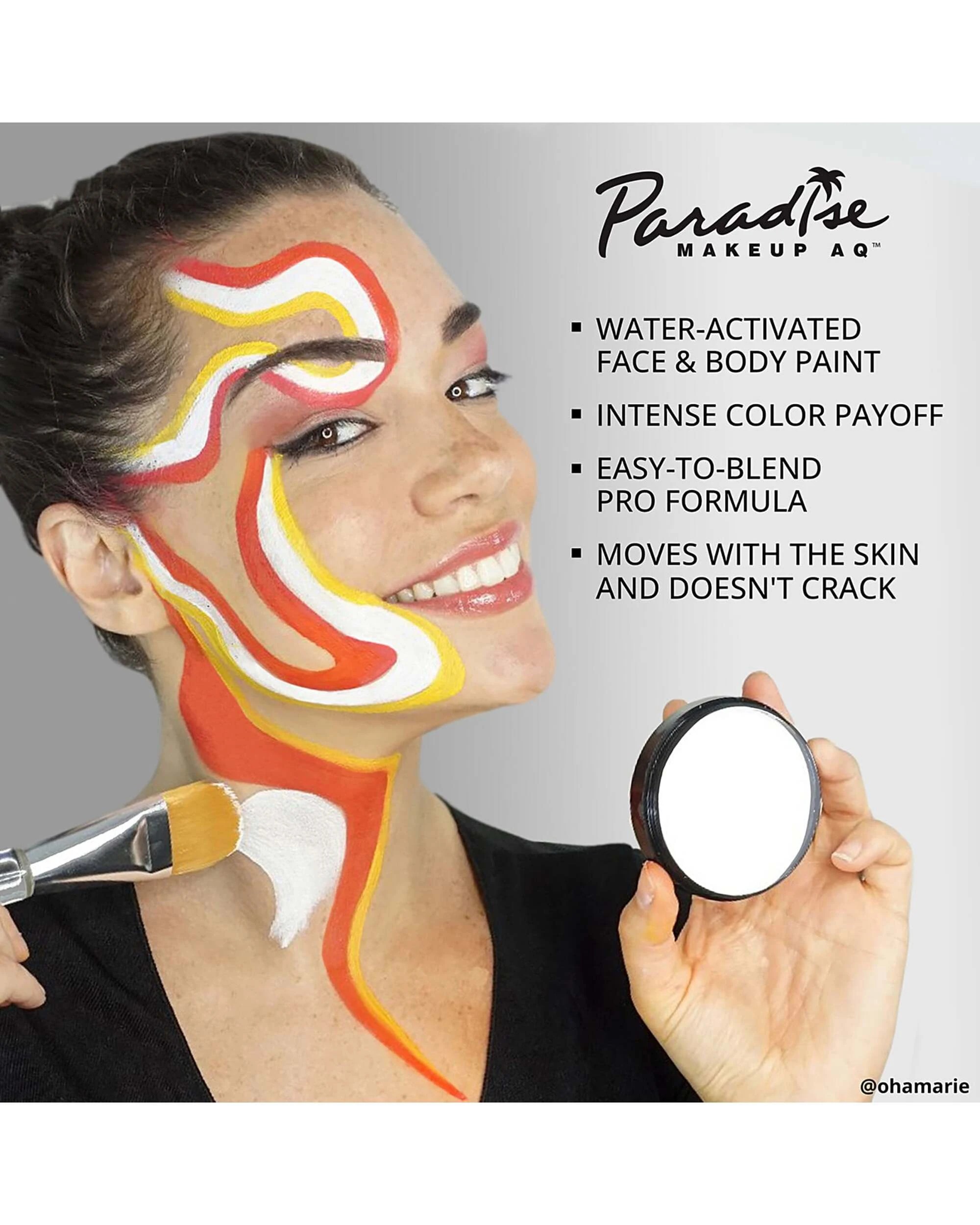 3 Mehron Mehron Makeup Paradise AQ White 40g - One Size - White, 3 of 5