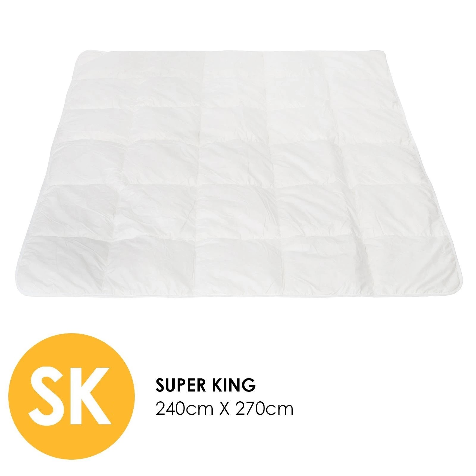2 Royal Comfort 260GSM Deluxe Eco-Silk Touch Quilt 100% Microfibre Cover - Super King Bed - White, 2 of 7