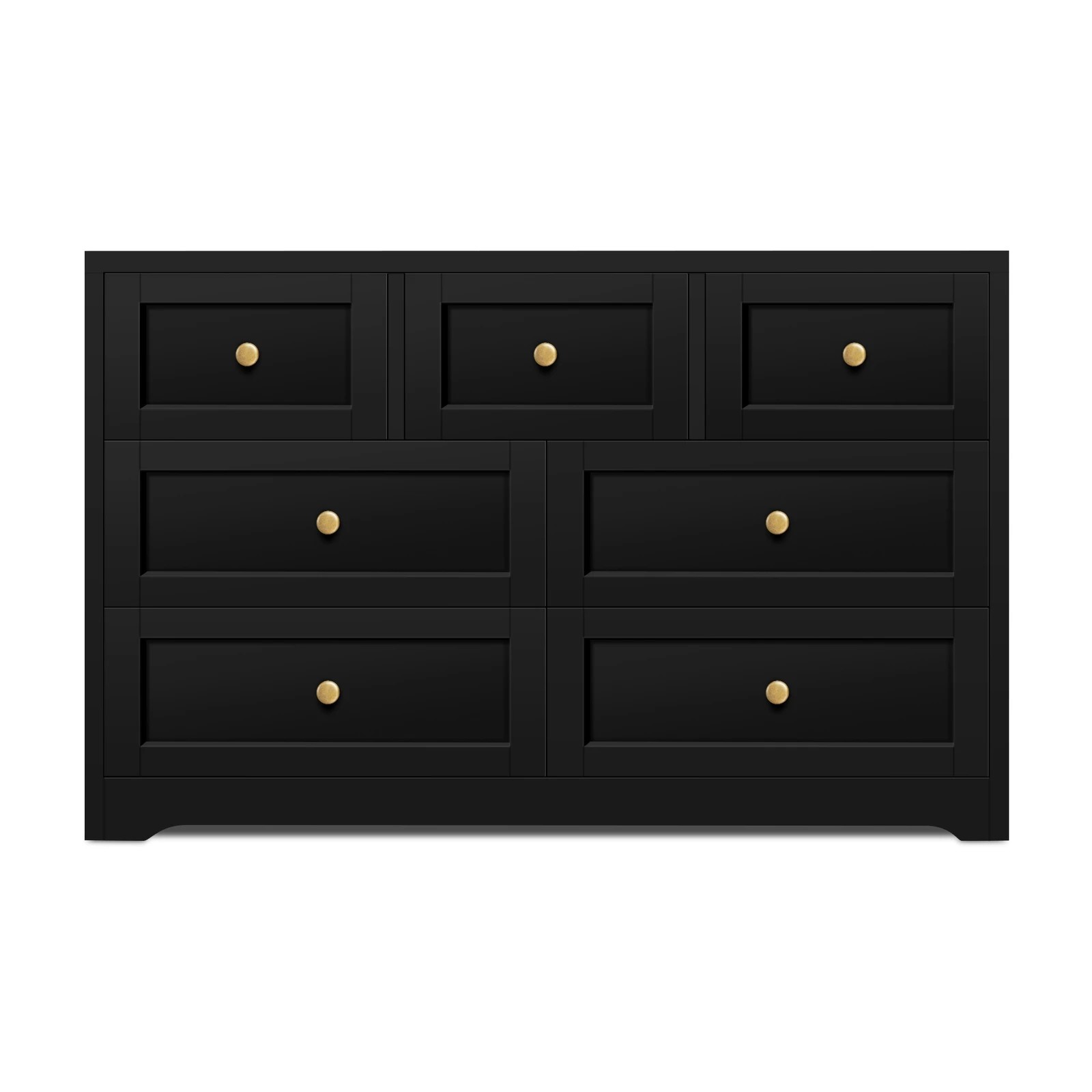 6 Alfordson 7 Chest of Drawers Hamptons Storage Cabinet Dresser Tallboy - Black, 6 of 8
