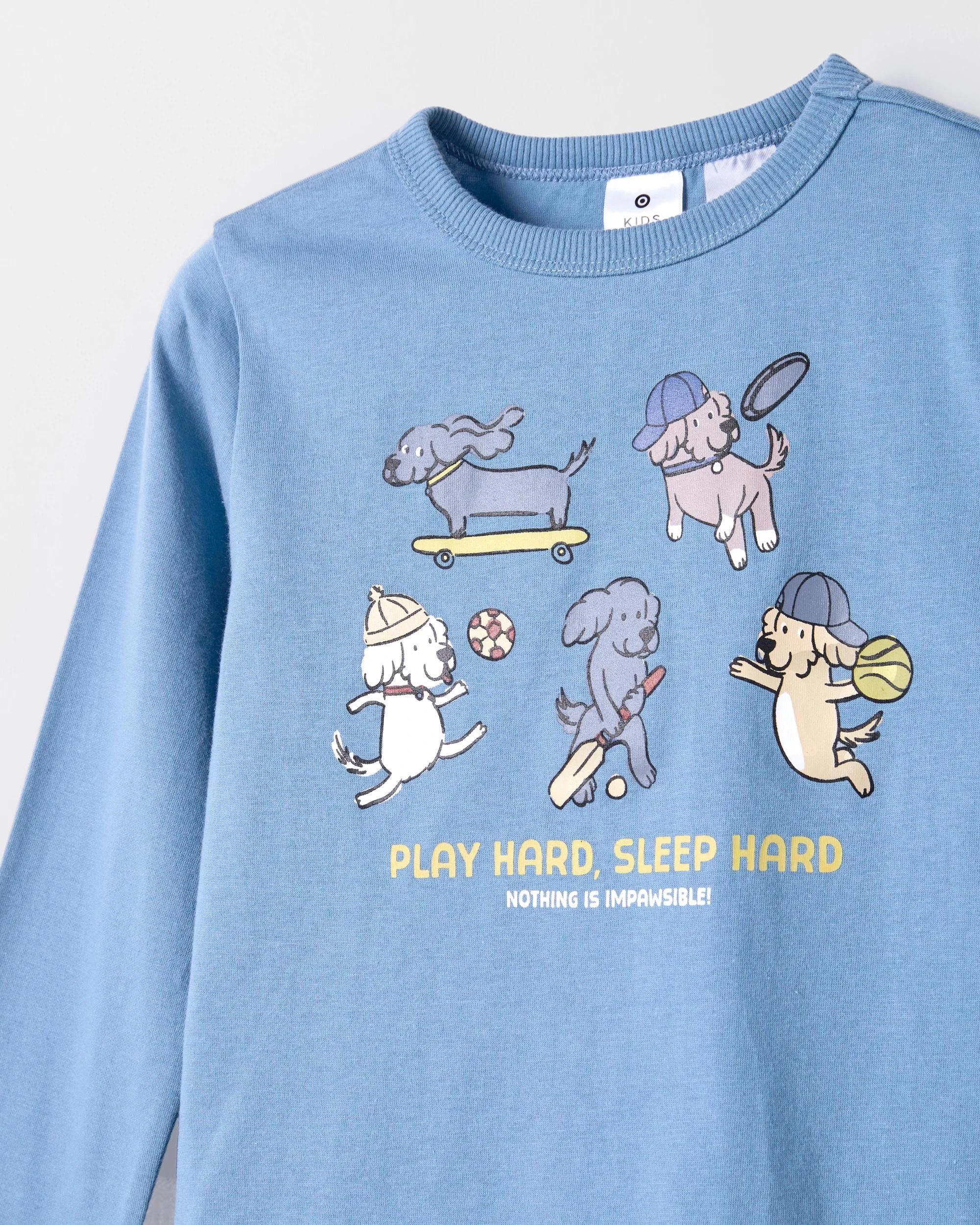 6 Target Kids Australian Cotton Blend Younger Boys Knit Pyjama Set BLUE DOG SPORT, 6 of 8