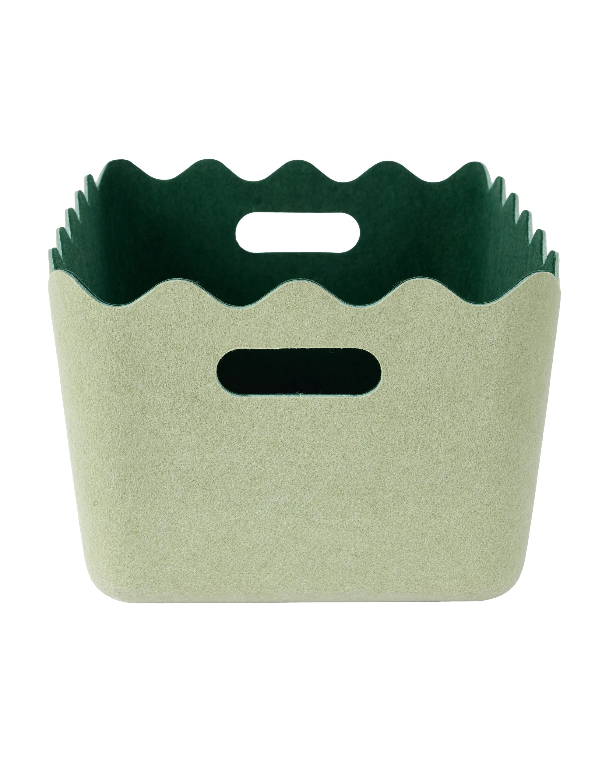 2 2 Tone Wave Felt Basket - Green, 2 of 5