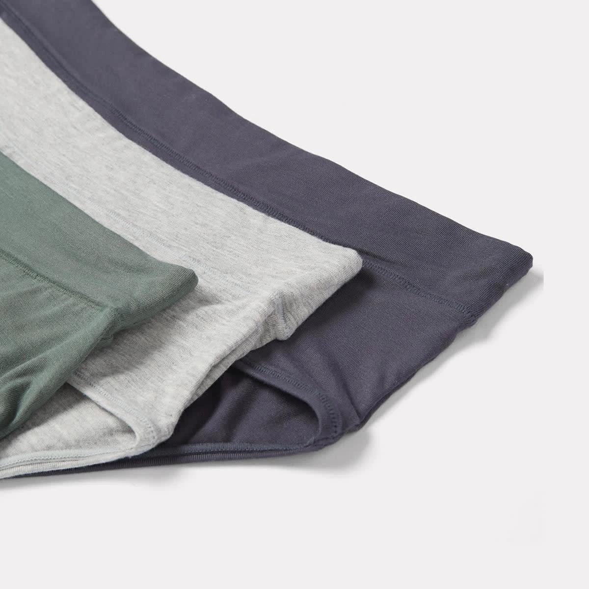 2 3 Pack Bamboo Blend Midi Briefs SMOKY GREEN, SILVER MARLE, SHADOW NAVY, 2 of 8