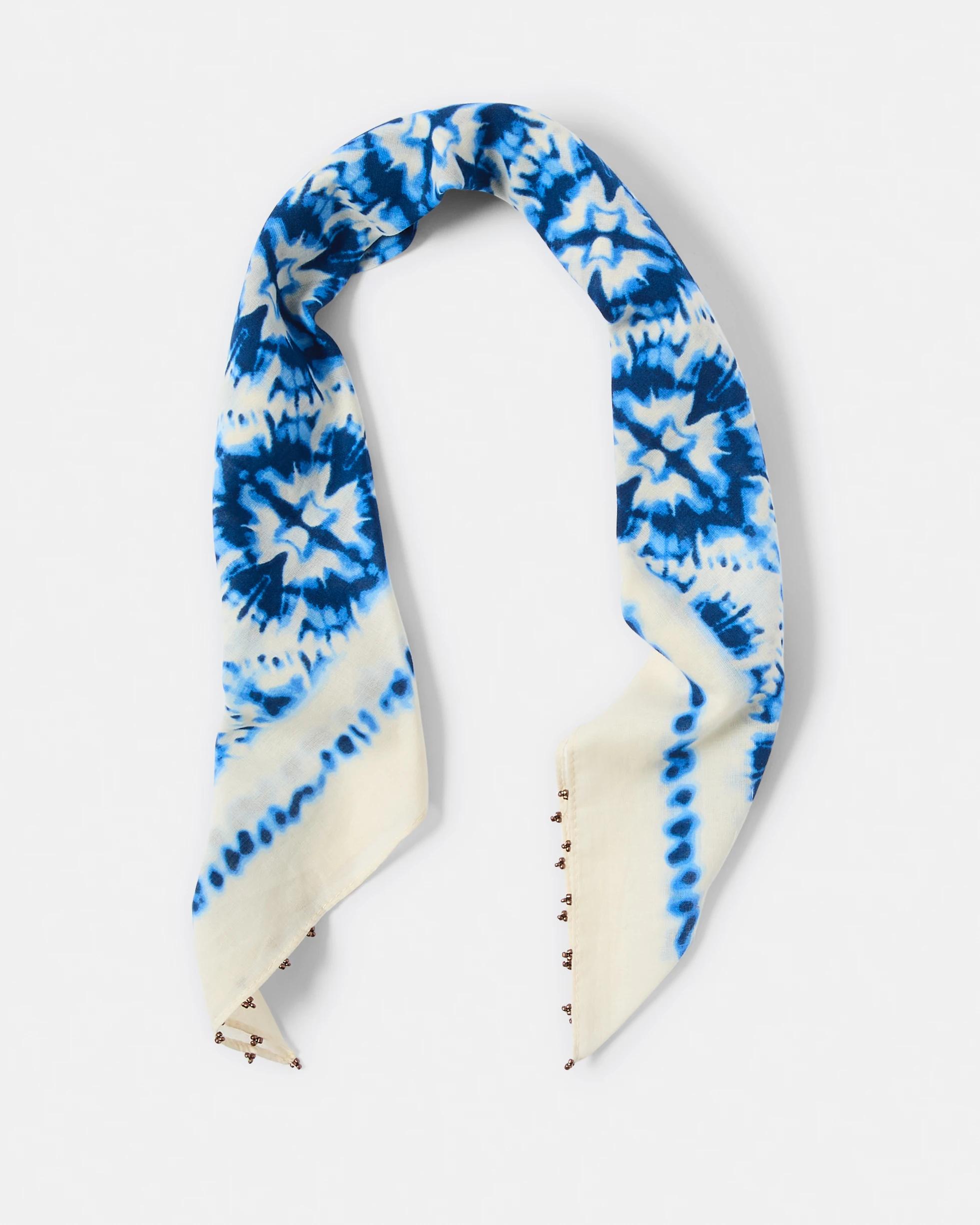 2 Tie Dye Tile Hair Scarf Blue, 2 of 5