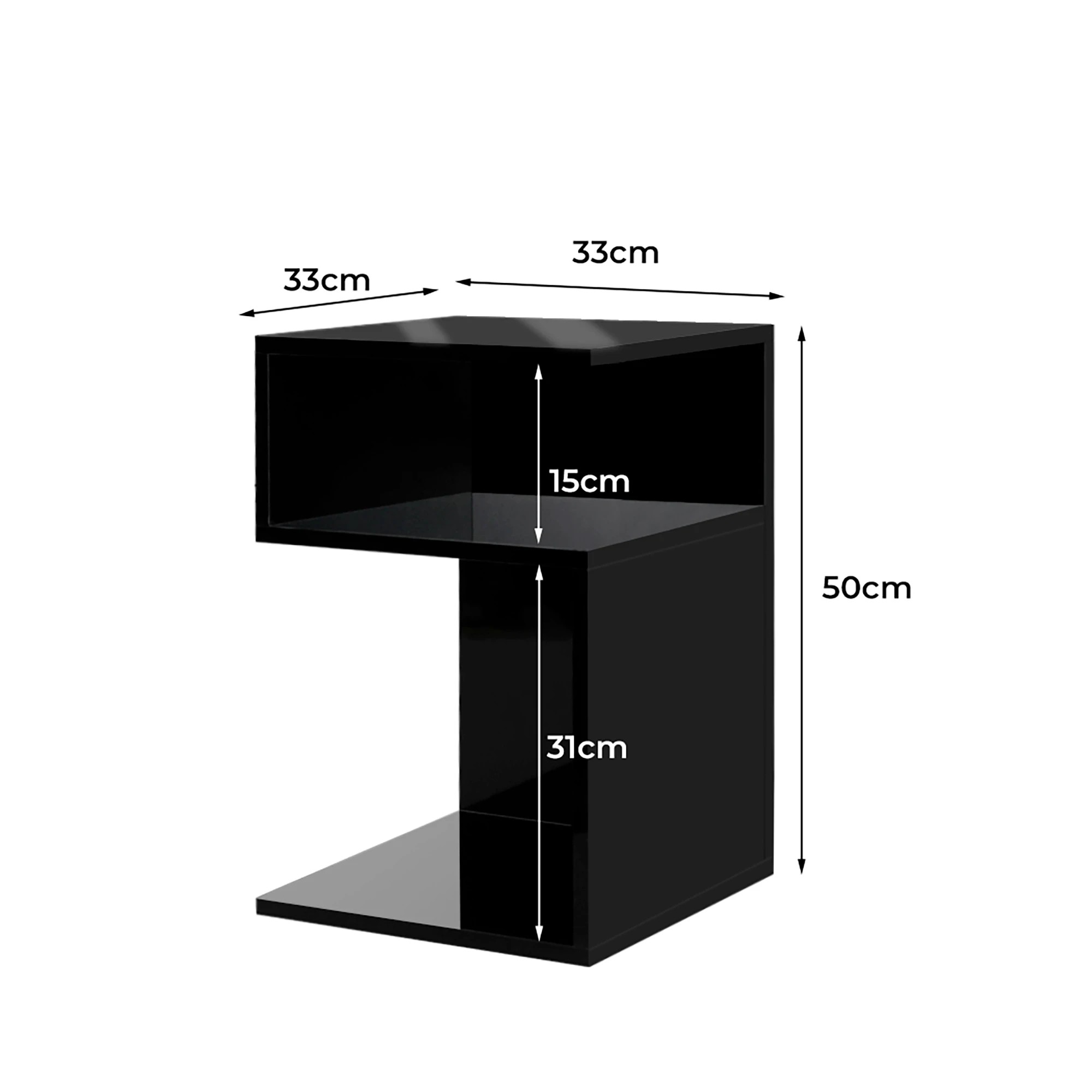 2 Levede Bedside Tables - Black, 2 of 4