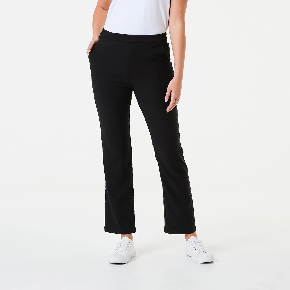1 Pull On Straight Leg Pants BLACK, 1 of 6