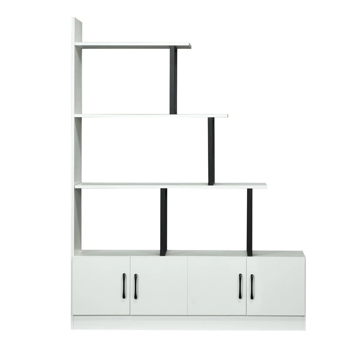 8 Ausway 5 Level Ladder Bookshelves Storage Cabinet Shelf Display Unit with Doors, 8 of 8