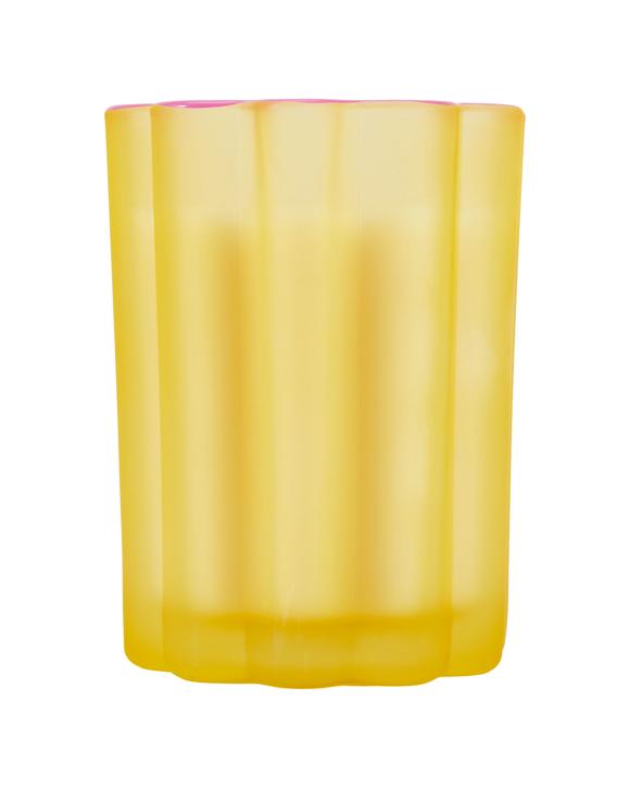 Scallop Glass Candle - Yellow