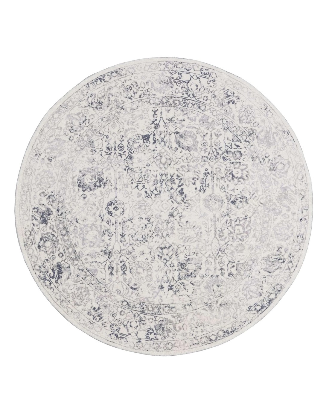Loopsie Yeni Floral Washable Round Rug-120cm x 120cm - Grey - Kmart