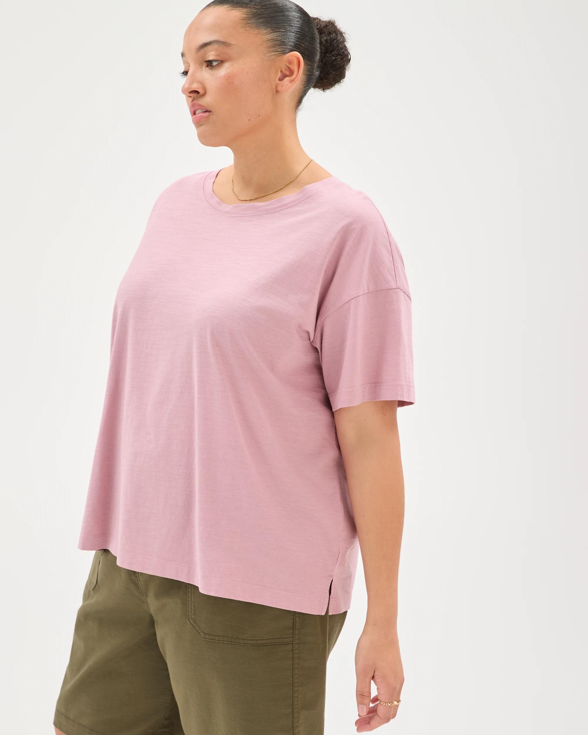 5 Target Curve Plus Size Australian Cotton Slub Boxy T-Shirt WHIPPED BERRY, 5 of 8