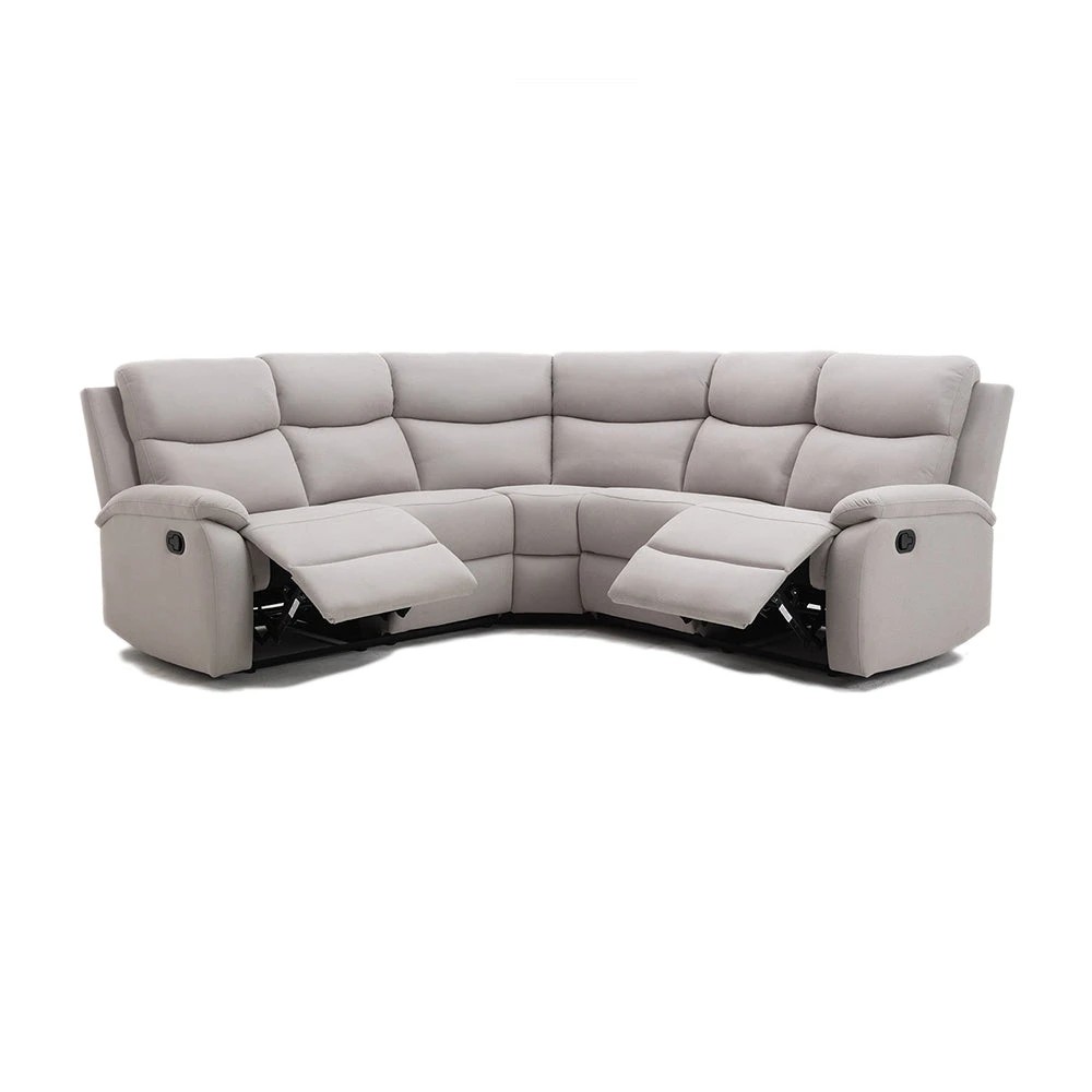 6 Foret 5 Seater Sofa Corner Lounge Recliner Footrest Bed Chaise Couch Fabric Grey Light, 6 of 9