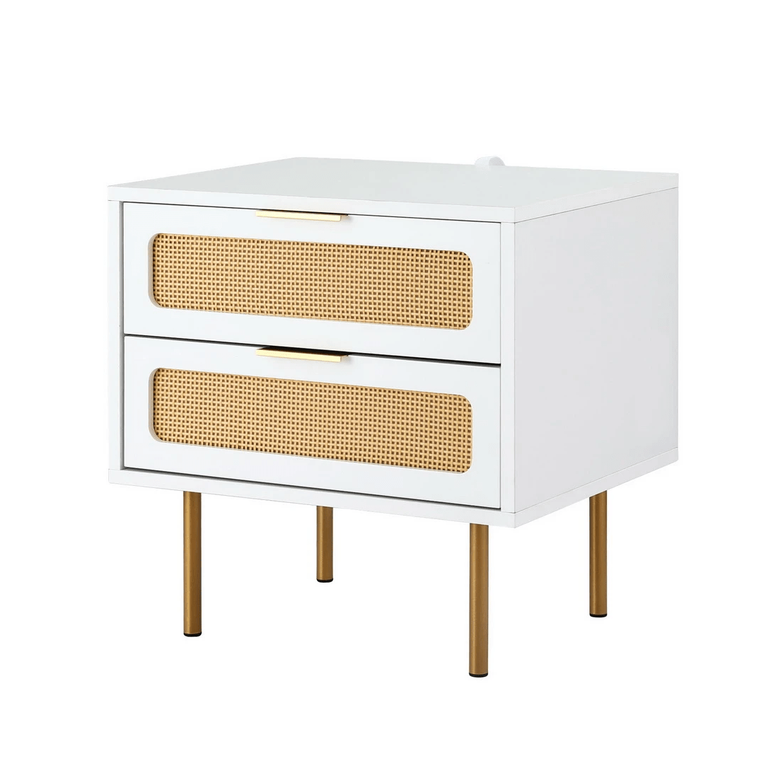 1 Artiss Rattan Bedside Table 2 Drawers Pine - Multi, 1 of 6