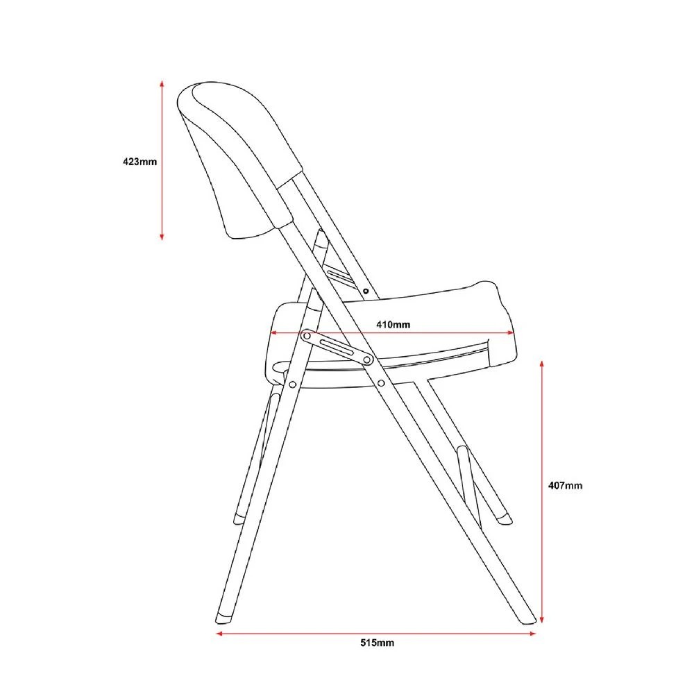5 J.Burrows Outdoor Folding Chair Black Visitor Chairs and Stools, 5 of 7