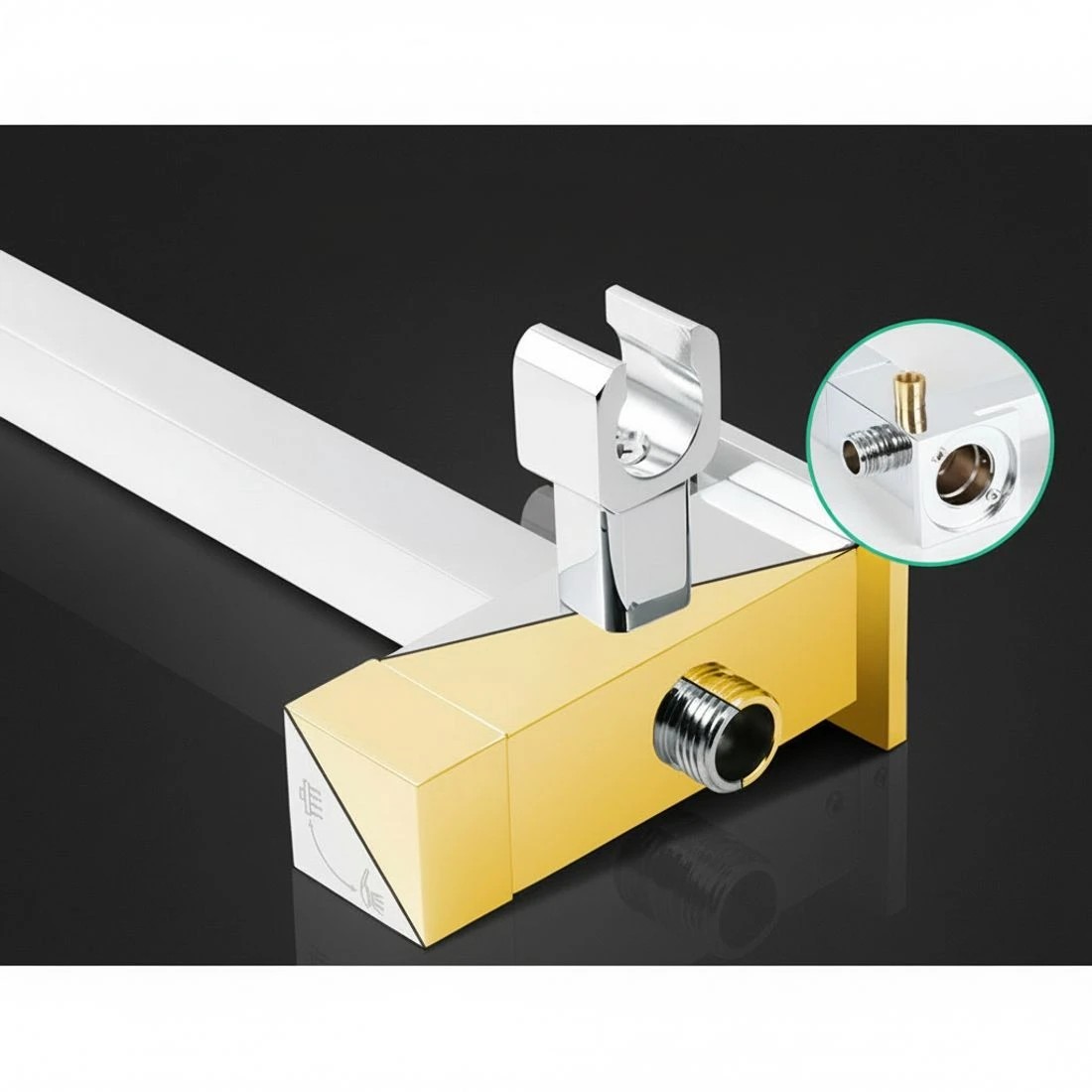 4 Cefito 8'' Rain Shower Head Set Handheld Square High Pressure wins Tap Chrome - Silver, 4 of 5