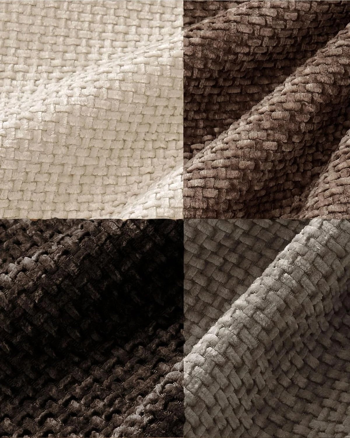 2 Gioia Casa 4-Pack Chenille Grid Cushion Covers 45cm x 45cm - Ash Brown, 2 of 3
