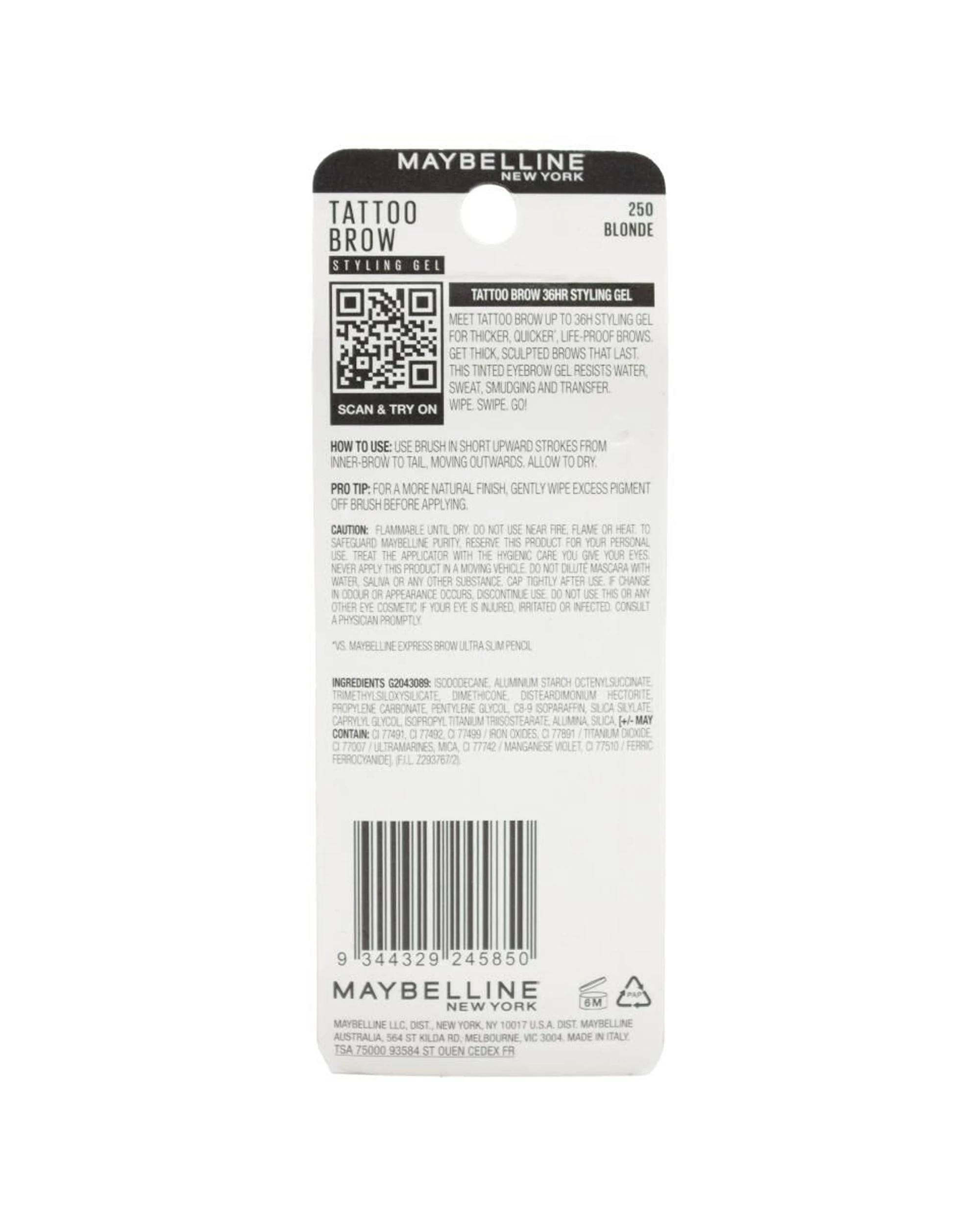 3 Maybelline 3PK Tattoo Brow 36hr Styling Gel Waterproof Sweat Proof - Multi, 3 of 3