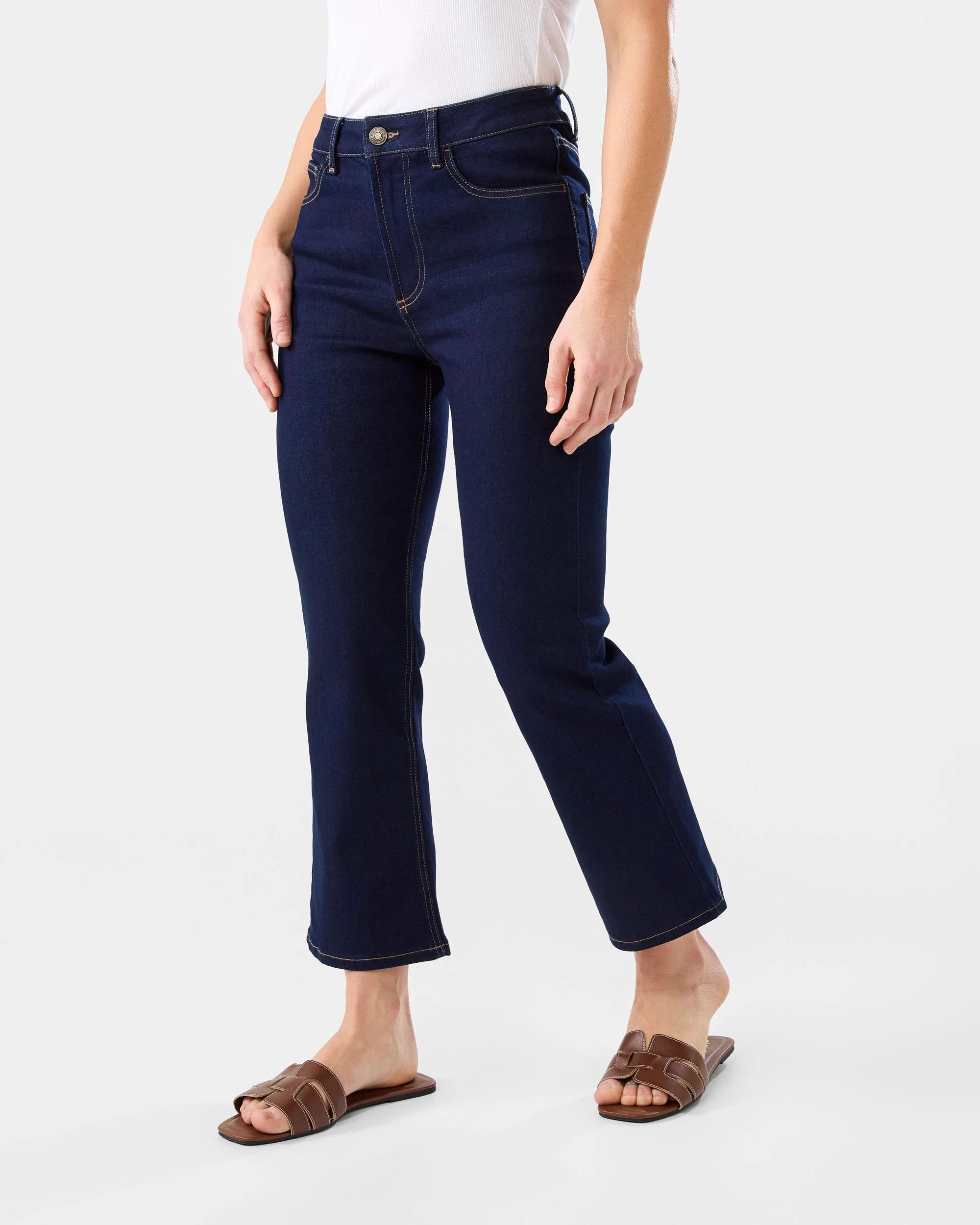 2 Cropped Kick Flare Jeans Indigo Wsh, 2 of 7