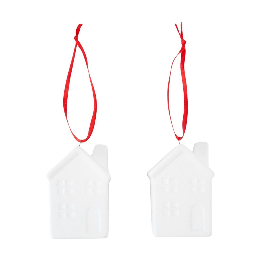 2 Christmas Craft DIY Ornaments - Ceramic House 2 Pack, 2 of 3