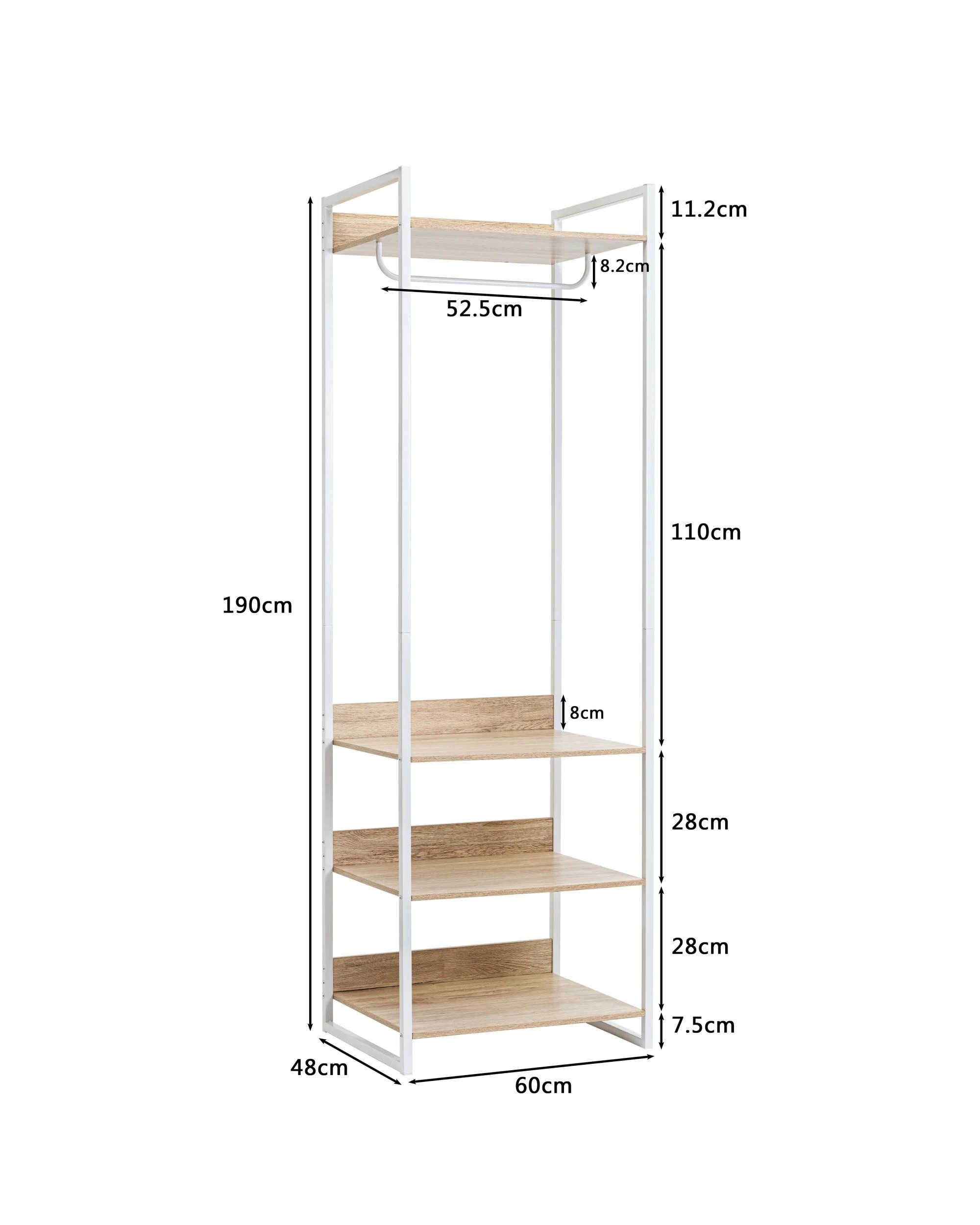 10 Kodu Open Wardrobe Clothes Hanger Shelving - White, 10 of 10