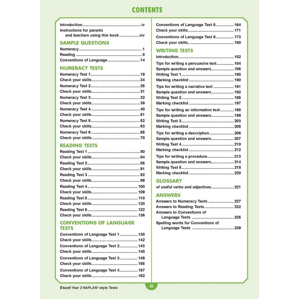 2 Excel NAPLAN Style Tests Year 2, 2 of 7