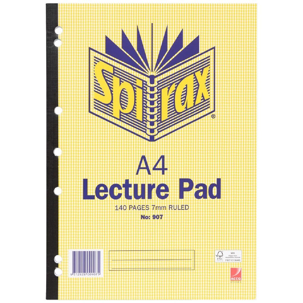 1 Spirax A4 No. 907 Lecture Pad 140 Page, 1 of 3