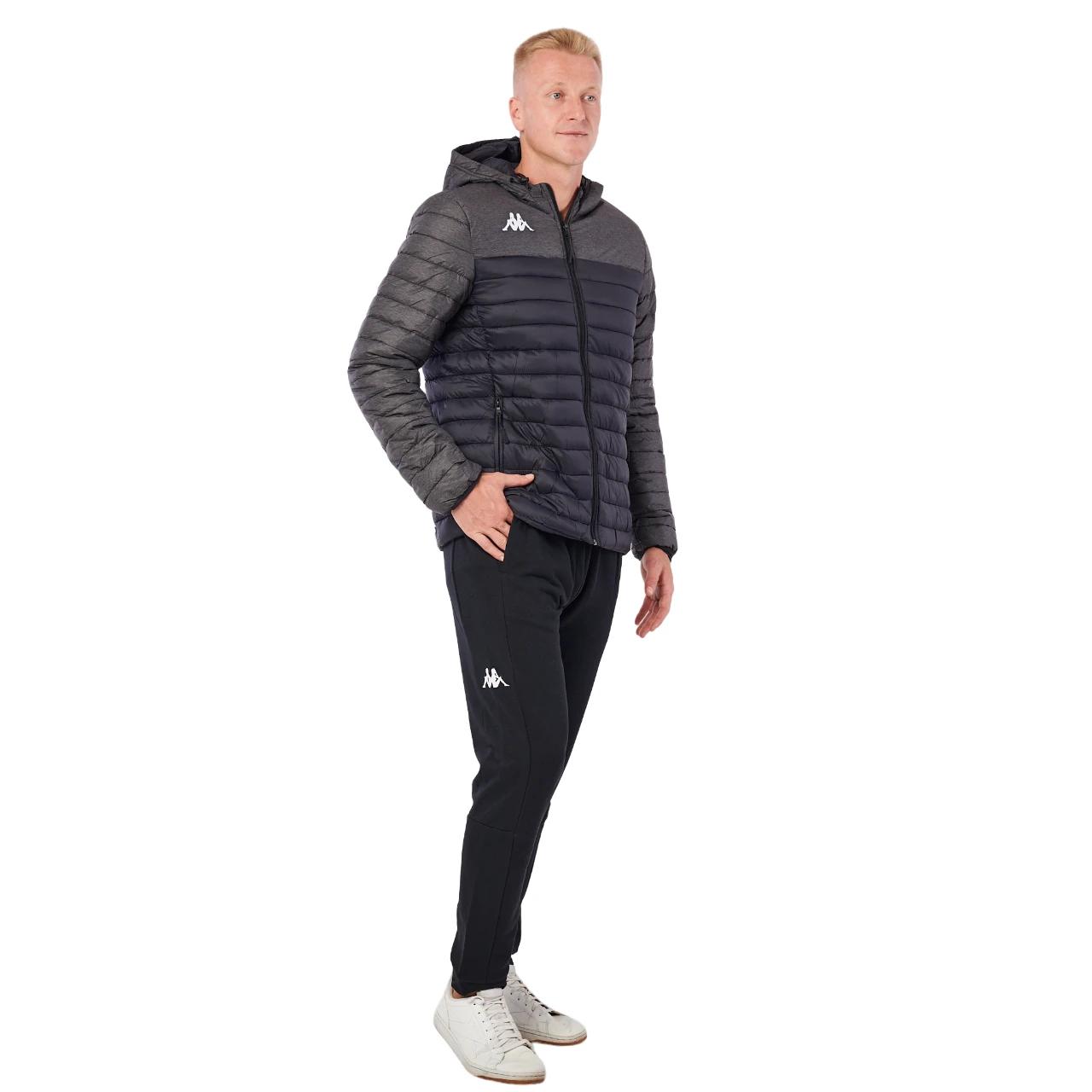 7 Kappa Mens Training Lamezio Black/ Grey Peformance Jacket BLACK/GREY, 7 of 7