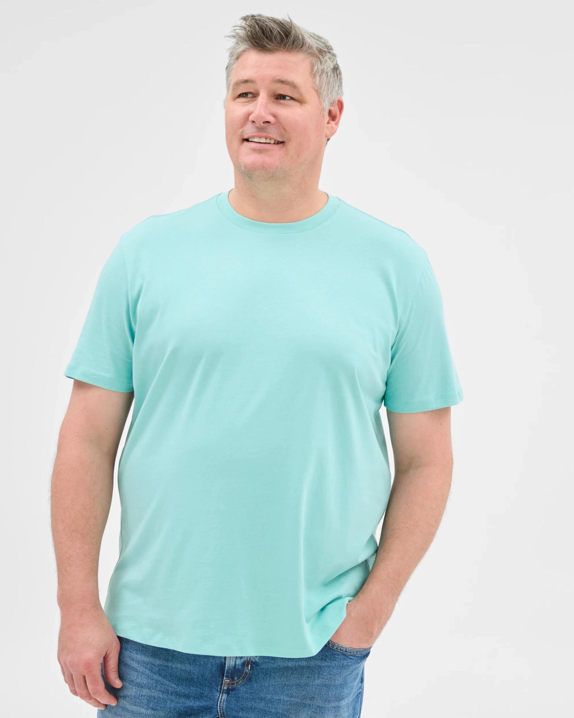 1 Target Man Plus Plus Size Australian Cotton Crew T-Shirt AQUA, 1 of 5