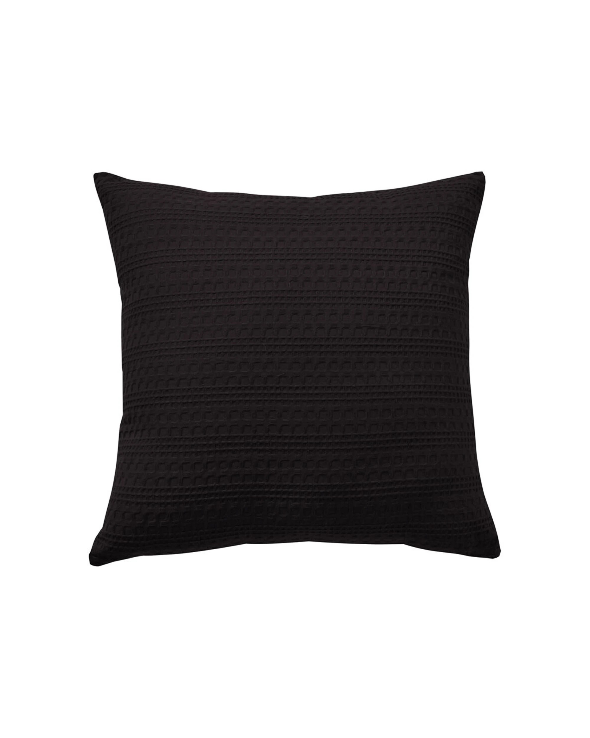 1 Bianca Kahlani Square Polyester Cushion Waffle Jacquard Design 43x43cm Chocolate - Brown, 1 of 1