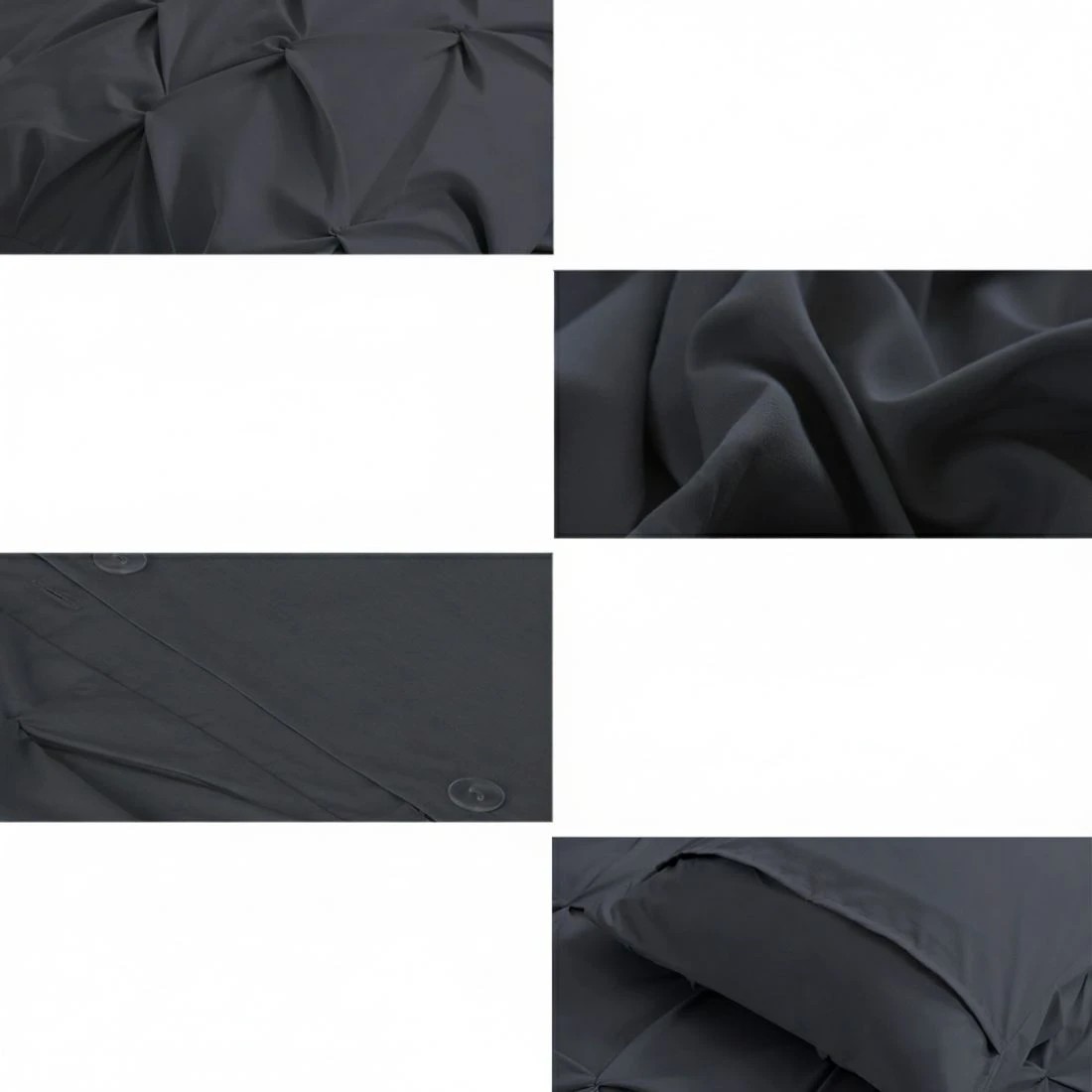3 Giselle Bedding Quilt Cover Set Diamond  Super King - Super King Bed - Black, 3 of 6