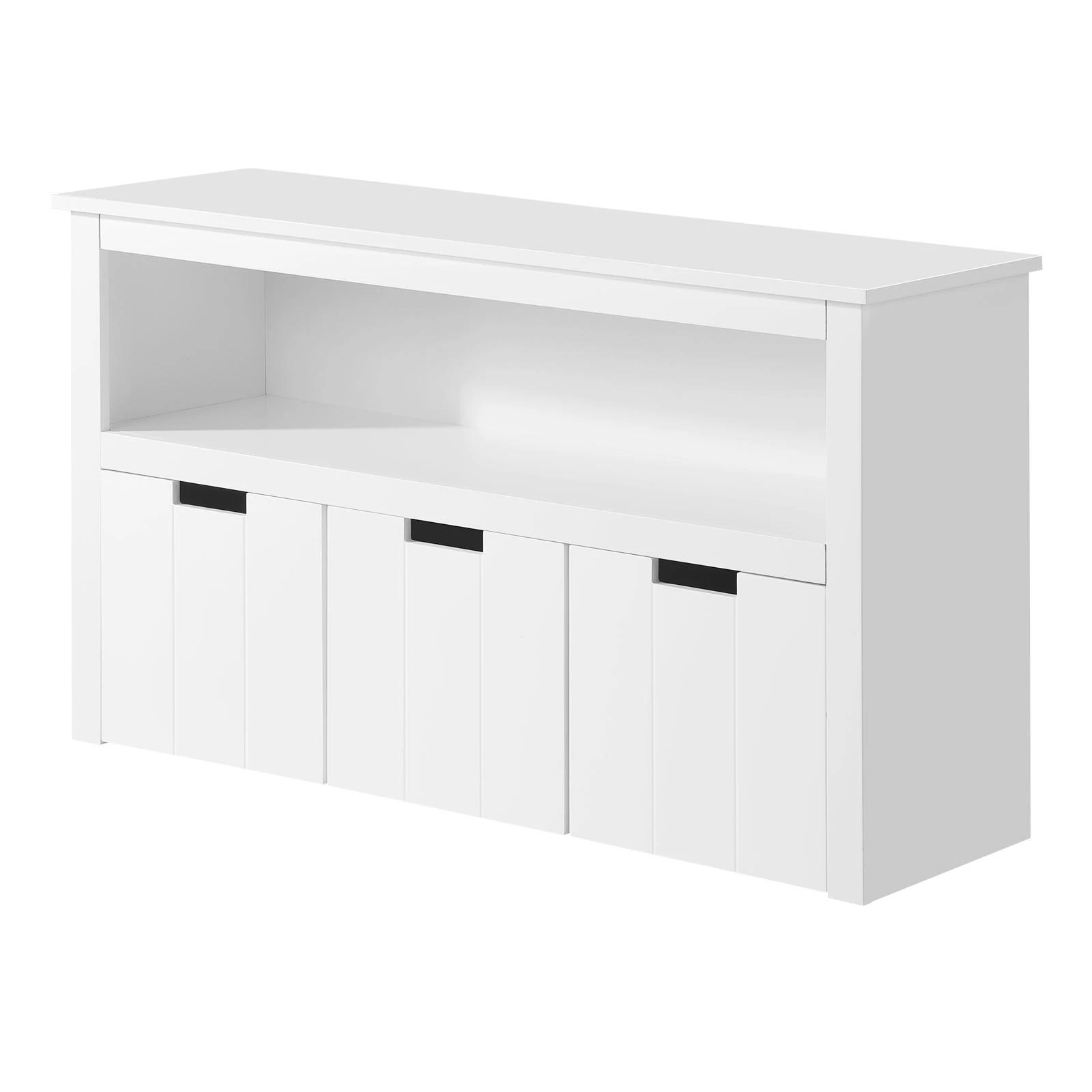 1 Oikiture Wooden Kids Toy Storage Cabinet Bookshelf With Portable Storage Box
 - White, 1 of 10