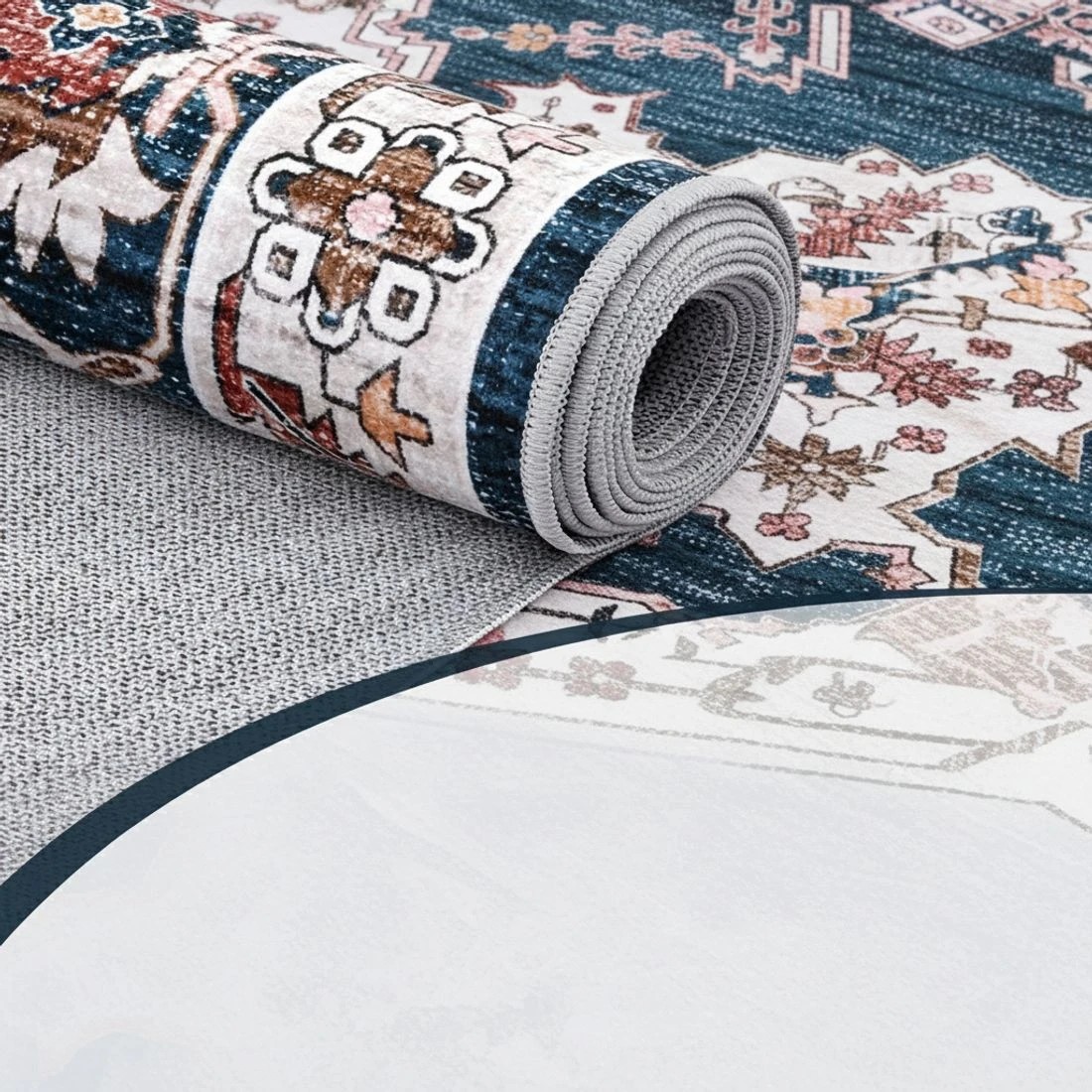 4 Artiss Floor Rug 200X290cm Large Washable Persian Area Rug Living Room - Blue, 4 of 9