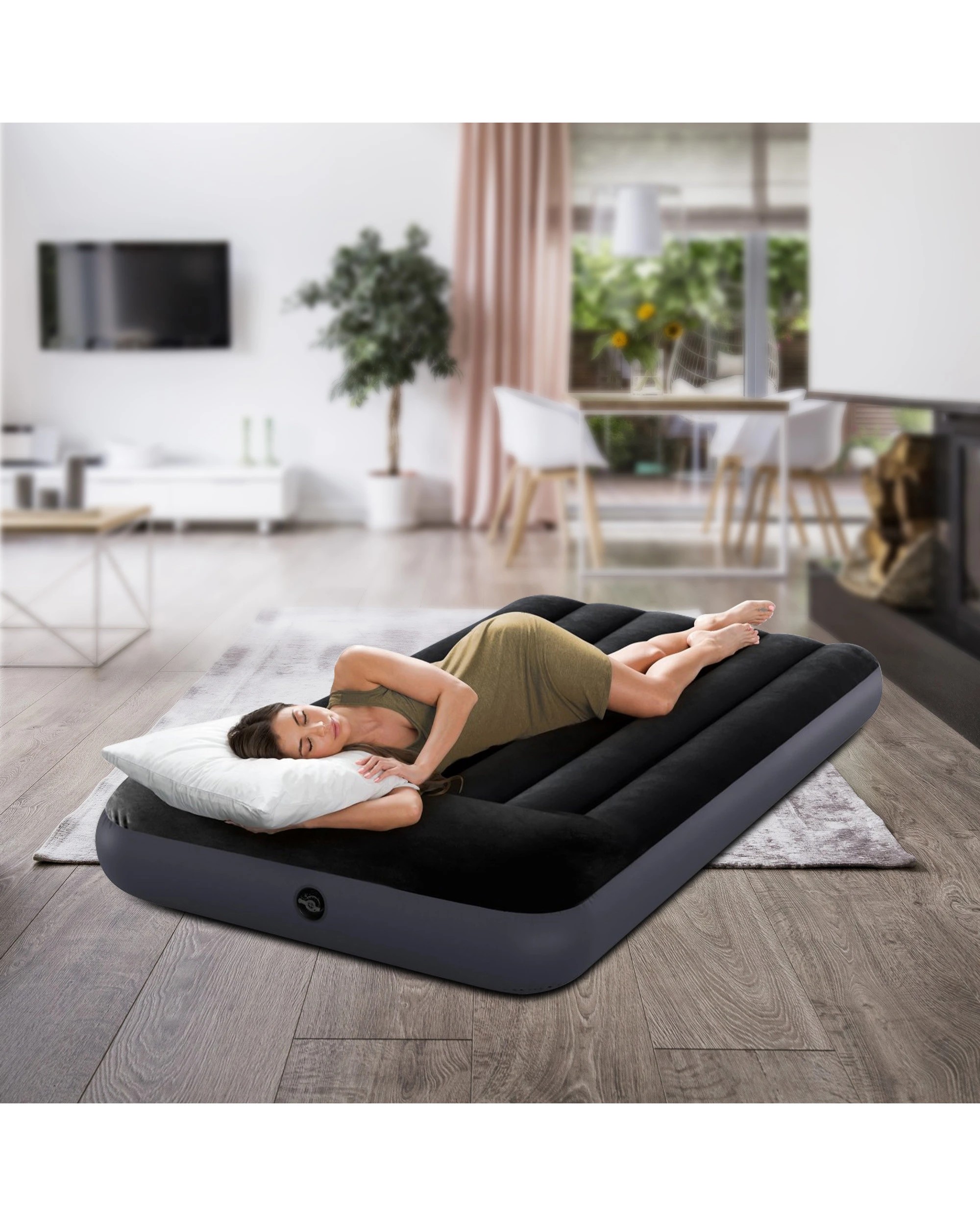 3 Intex Twin Dura Beam Pillow Rest Classic Airbed Mattress - Black, 3 of 10