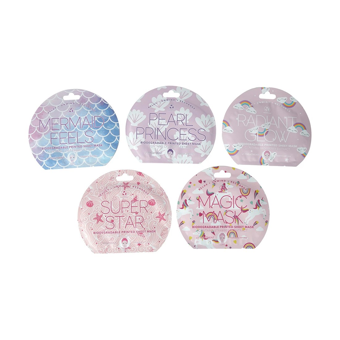 1 5 Pack Magical Moments Printed Sheet Masks, 1 of 5
