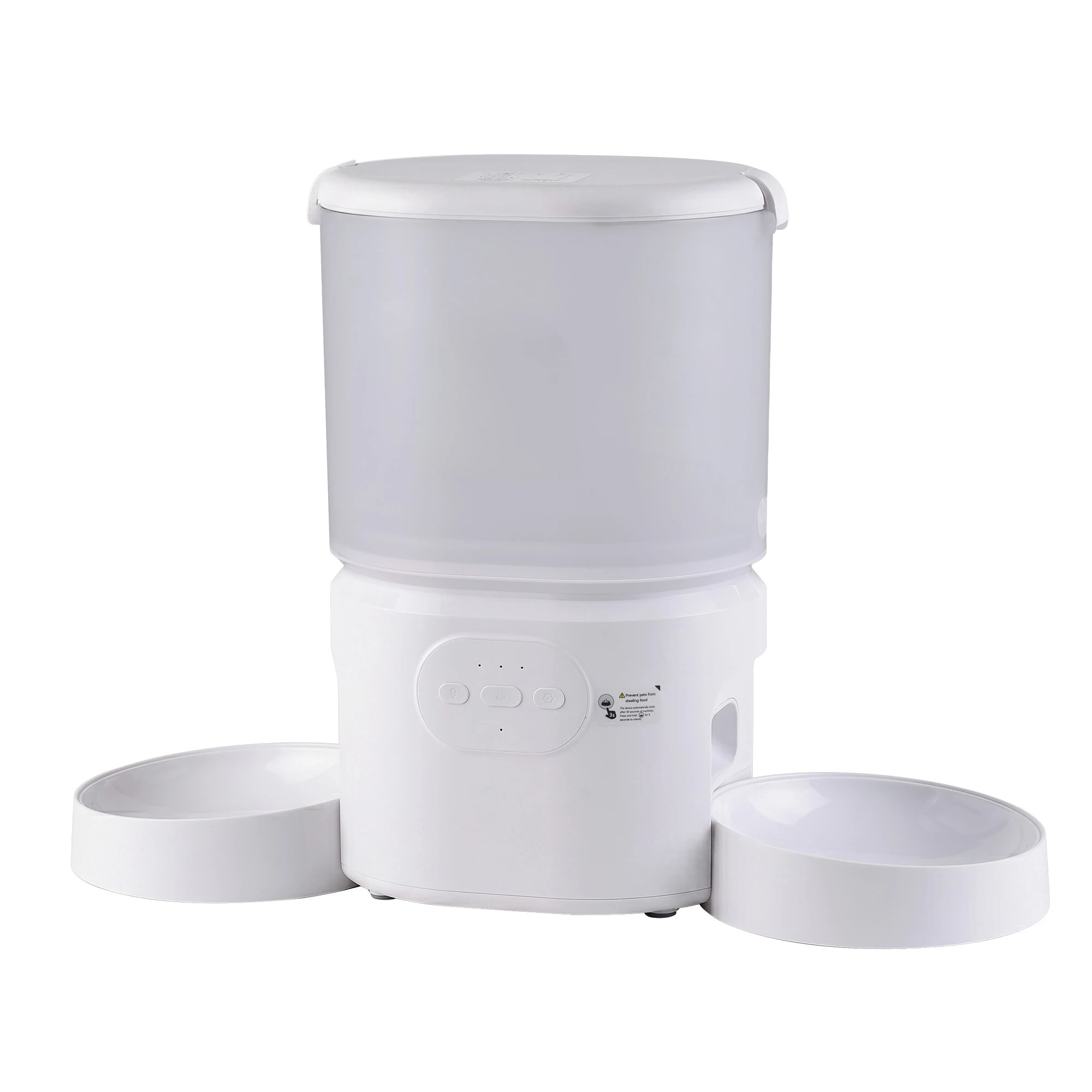 1 i.Pet 5L Automatic Pet Feeder Dual Bowl Smart Dispenser APP Control Cats Dogs - White, 1 of 6