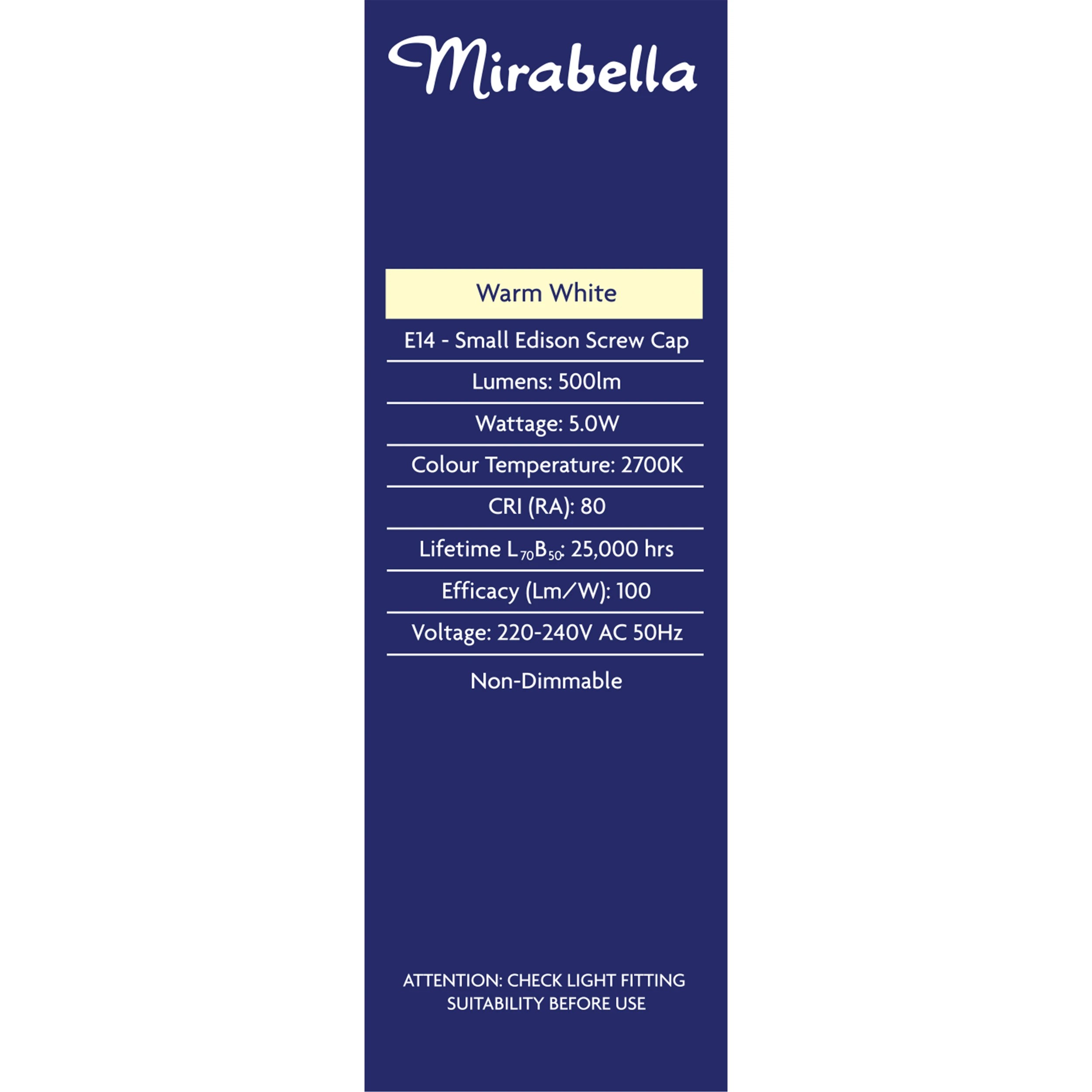 3 Mirabella E14 5W LED Warm White Candle Bulb, 3 of 6