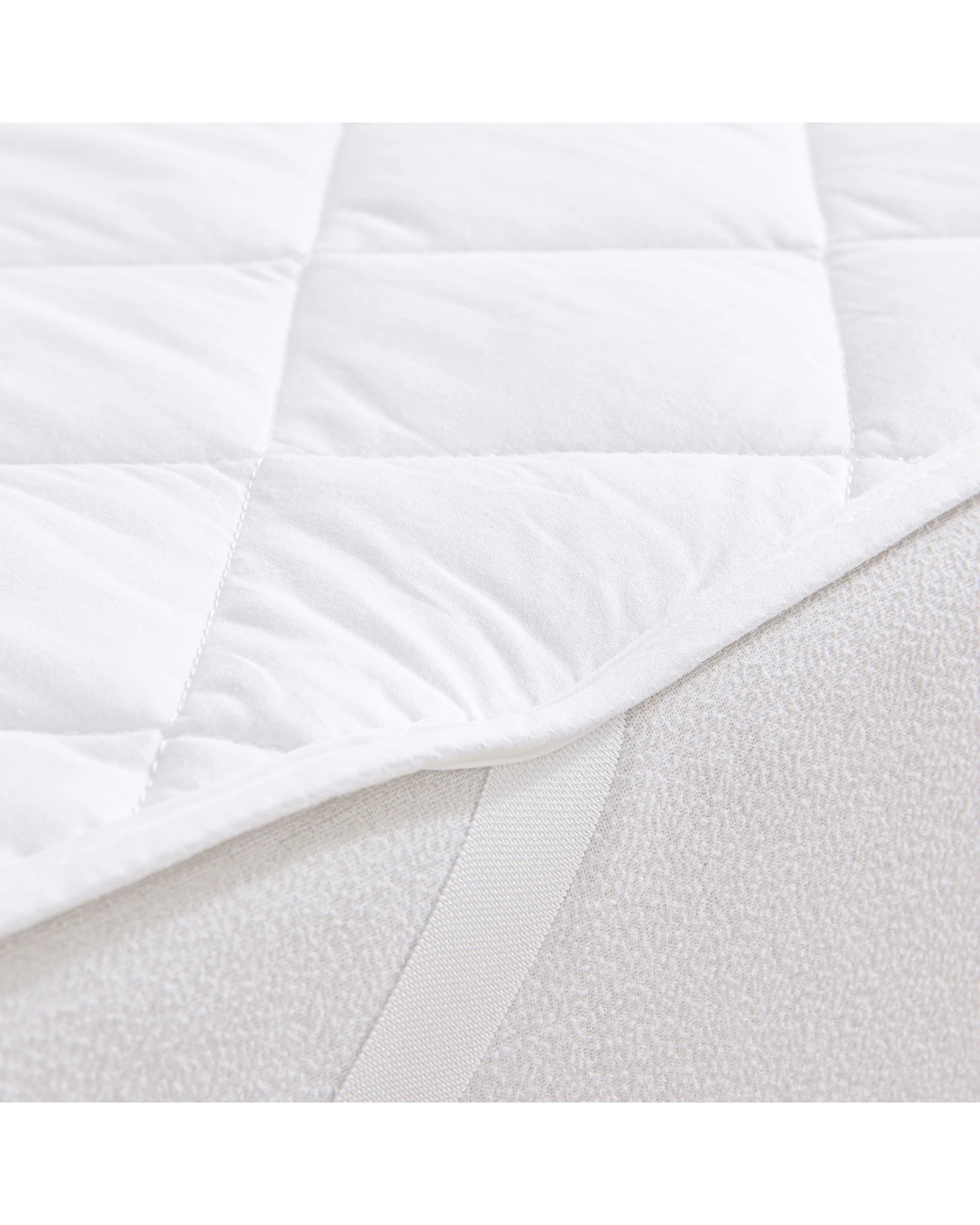 4 ESSN Commercial Cotton Cover Quilted Mattress Protector with Corner Straps - Double Bed - White, 4 of 5