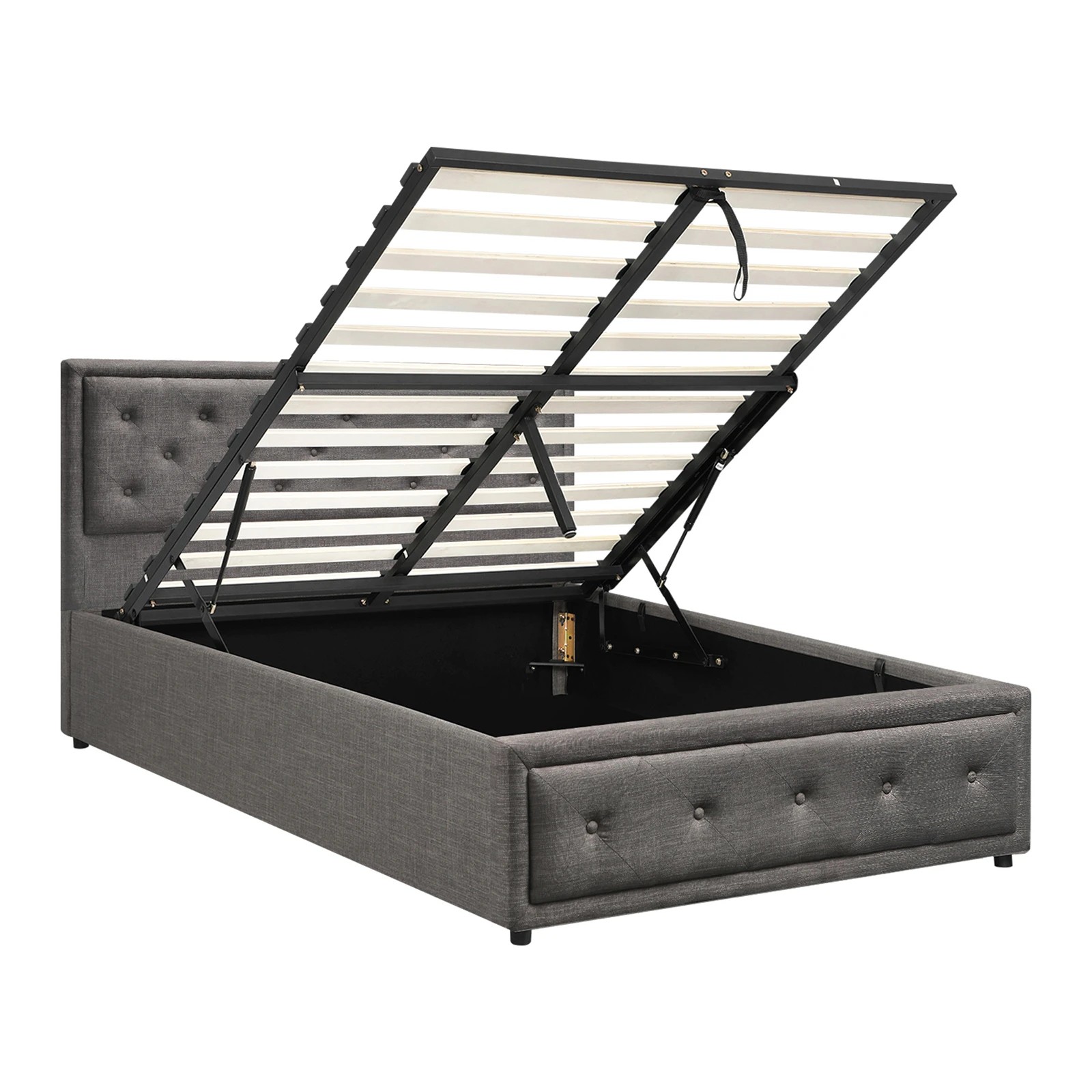 7 Oikiture King Single Bed Frame Gas Lift Base With Storage Enzo
 - Grey, 7 of 10