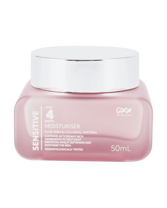 OXX Skincare Step 4 AM/PM Sensitive Moisturiser 50ml - Aloe Vera and Colloidal Oatmeal