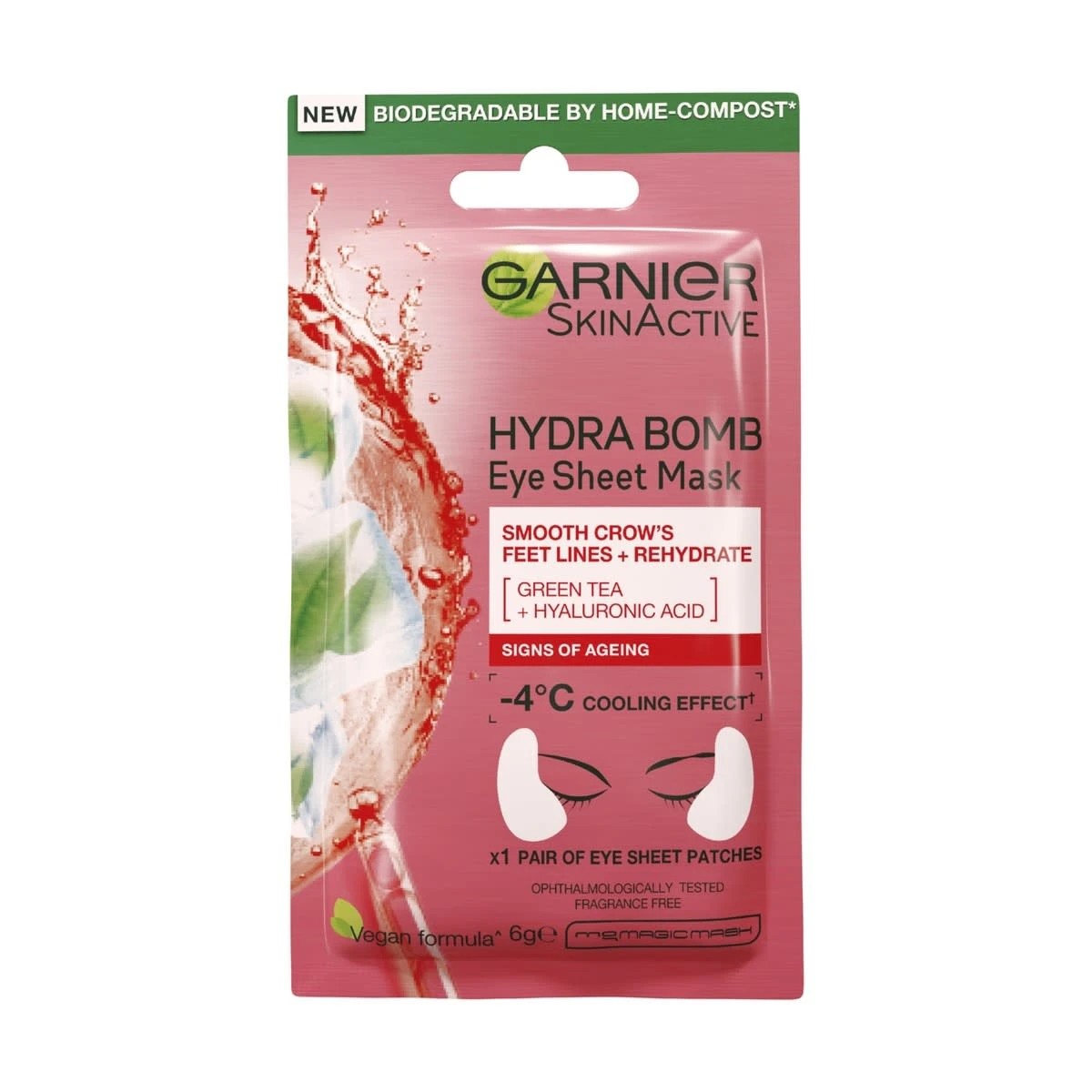 1 Garnier SkinActive Hydra Bomb Eye Sheet Mask 6g - Green Tea & Hyaluronic Acid, 1 of 9
