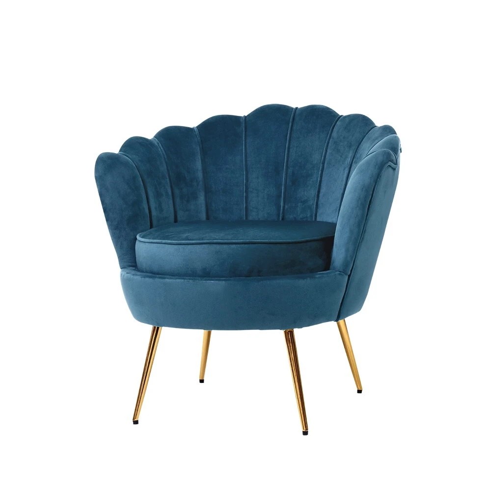 1 Artiss Armchair Velvet   Callista - Blue, 1 of 7