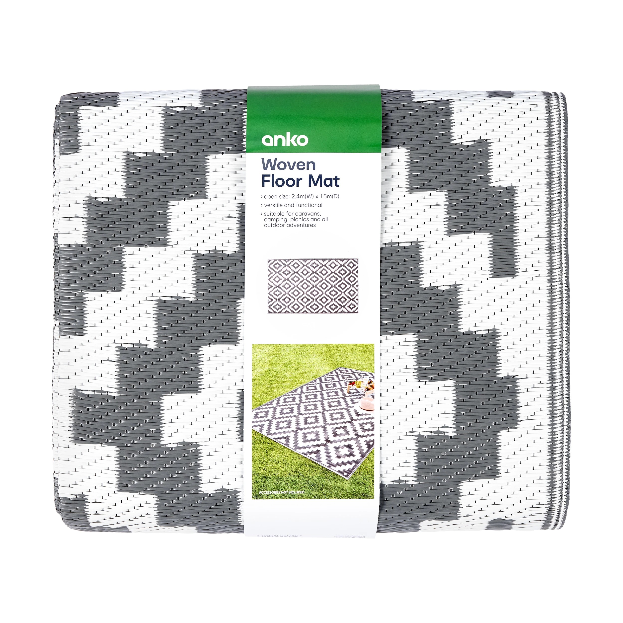 7 Woven Floor Mat - Grey, 7 of 7