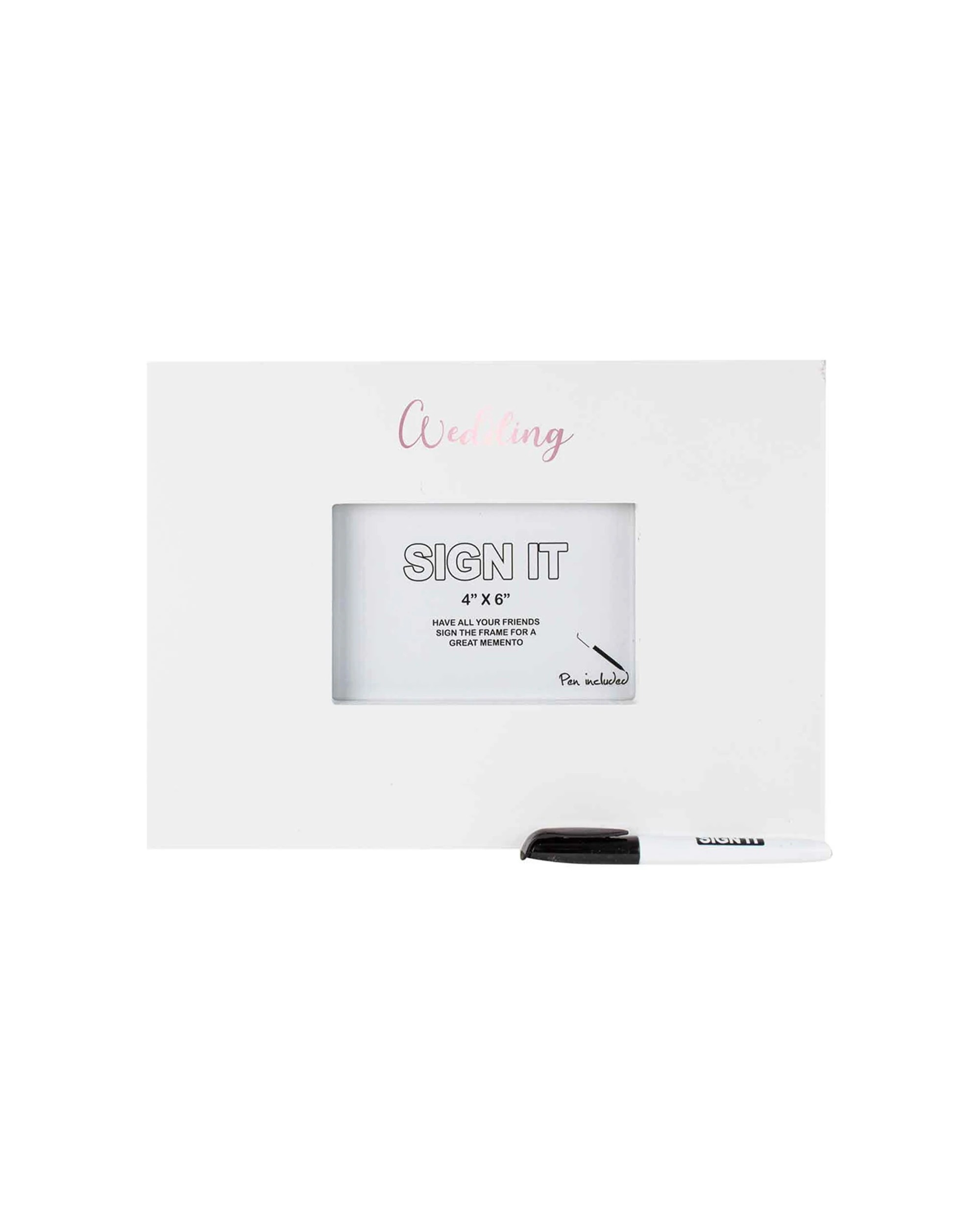 1 Wedding Signature Photo Frame With Marker Gold Foil Novelty/keepsake Display
 - Gold, 1 of 3