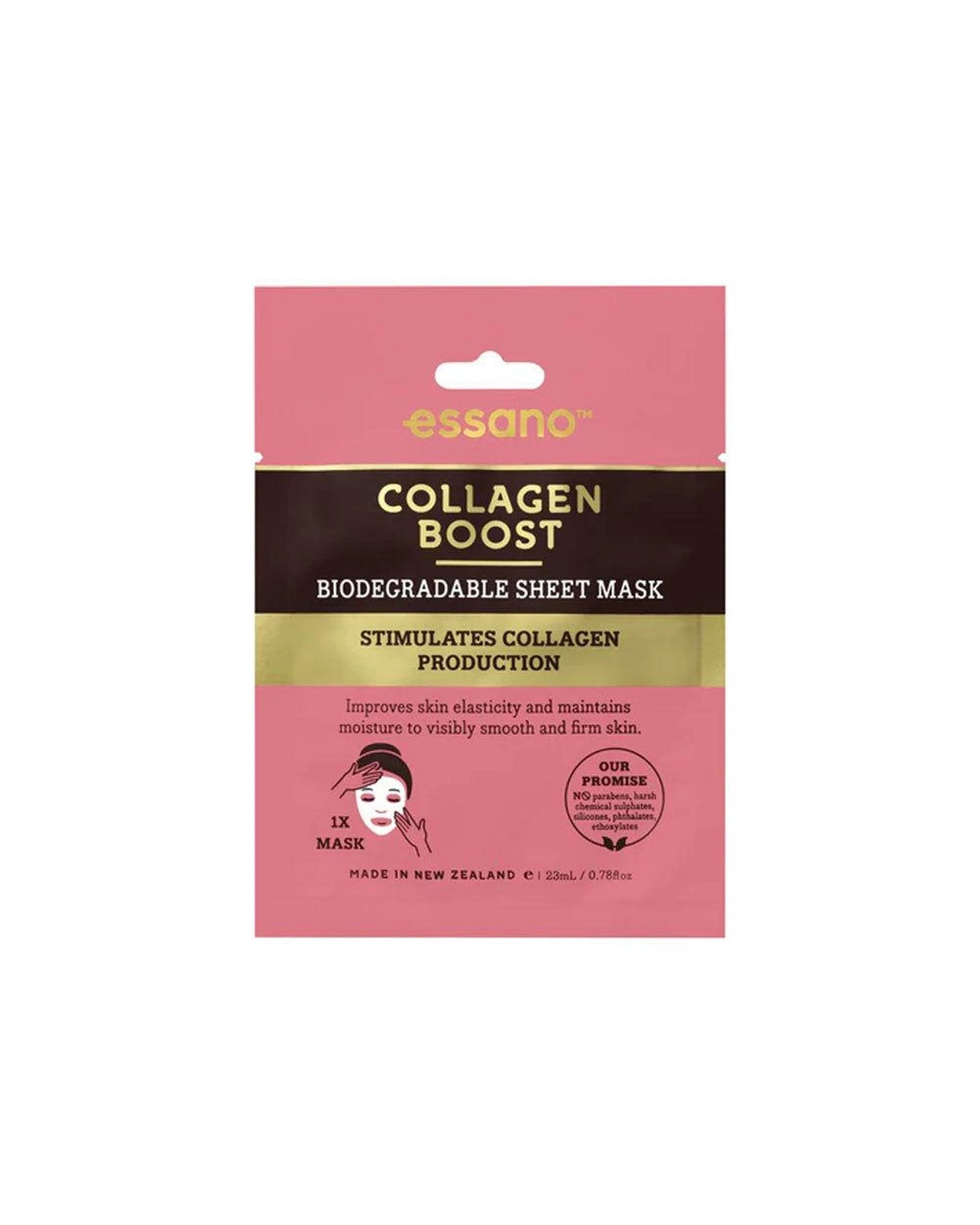 2 12 x Essano Collagen Boost Biodegradable Sheet Face Mask 23mL, 2 of 5