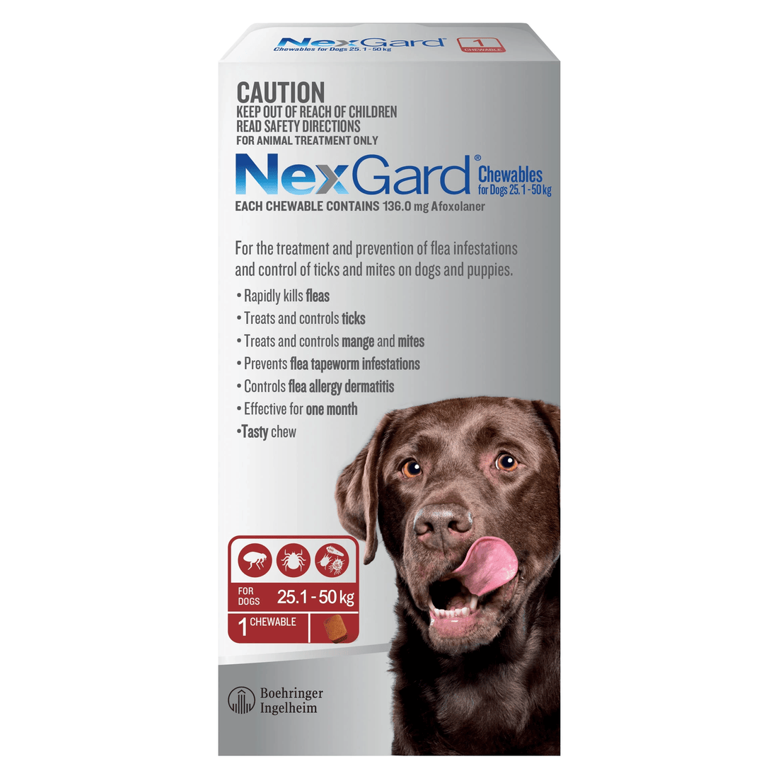 Nexgard For Dogs Red Extra Large 25.1-50kg - 3 Months Supply - Kmart